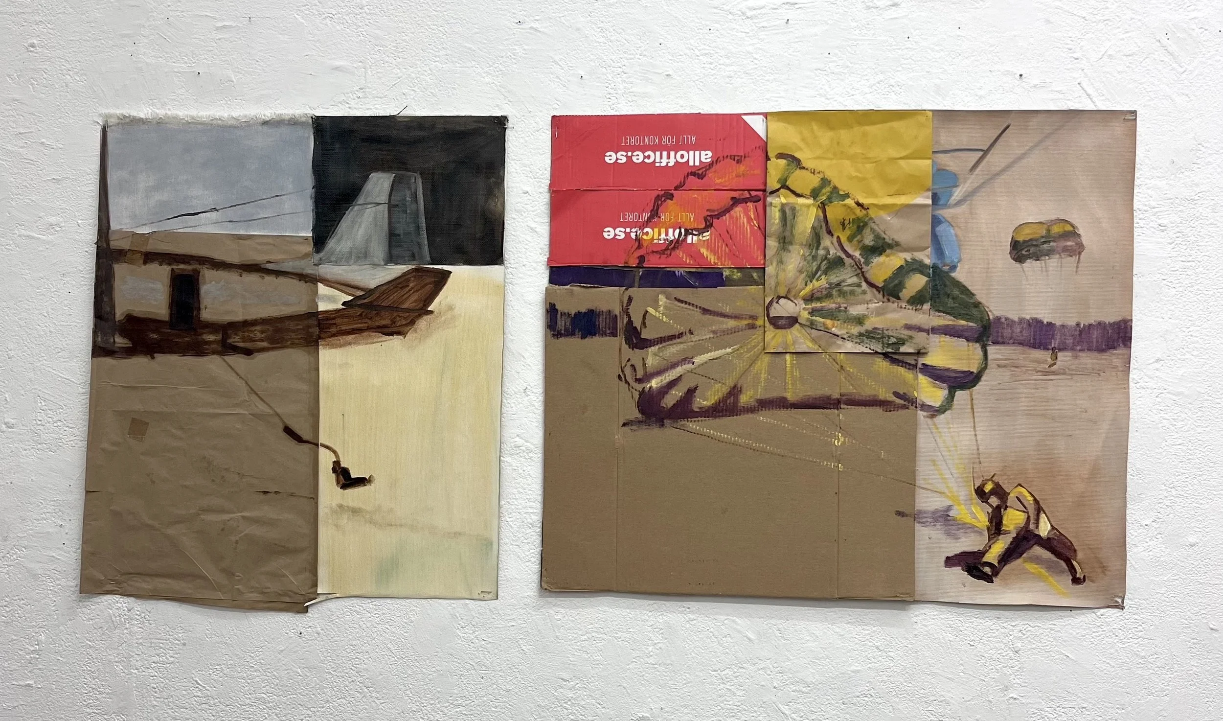 "Swamp" Oil on collage, 70 x 40 cm