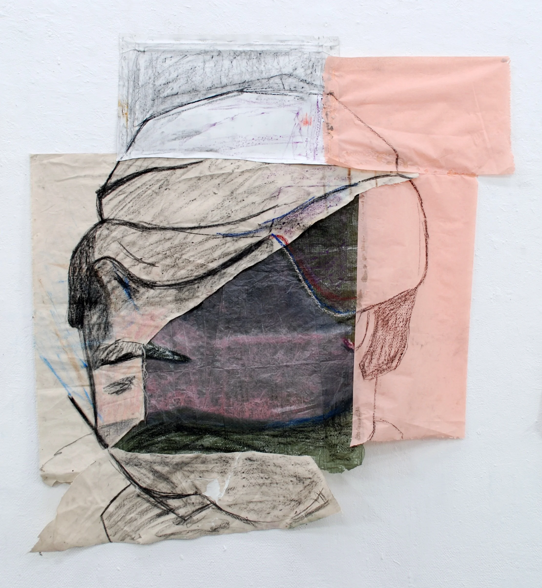 "Different places 1" Mixed media, Collage, 
140 x 140 cm