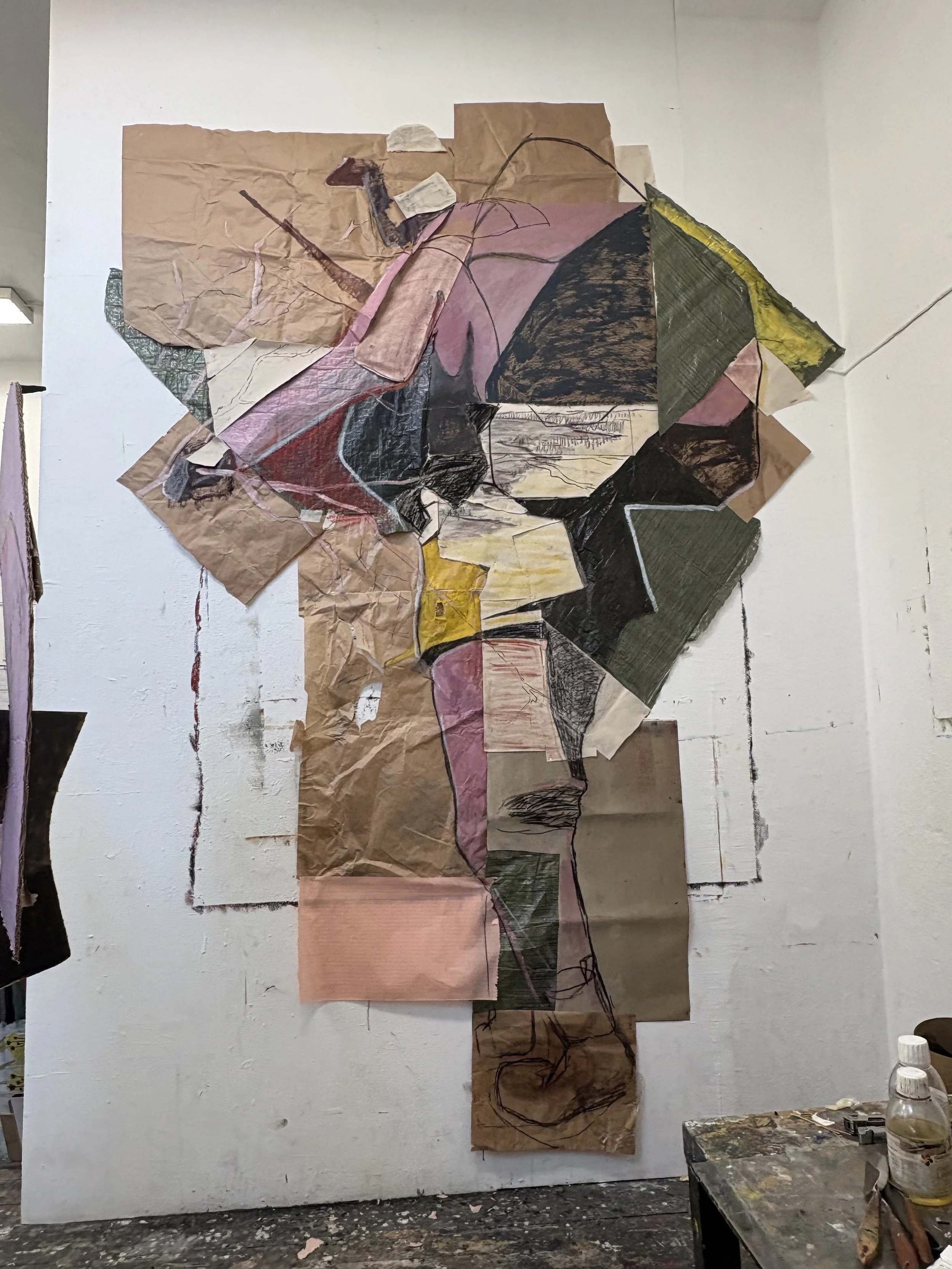 Untiteld Mixed media, collage, 150 x 400 cm