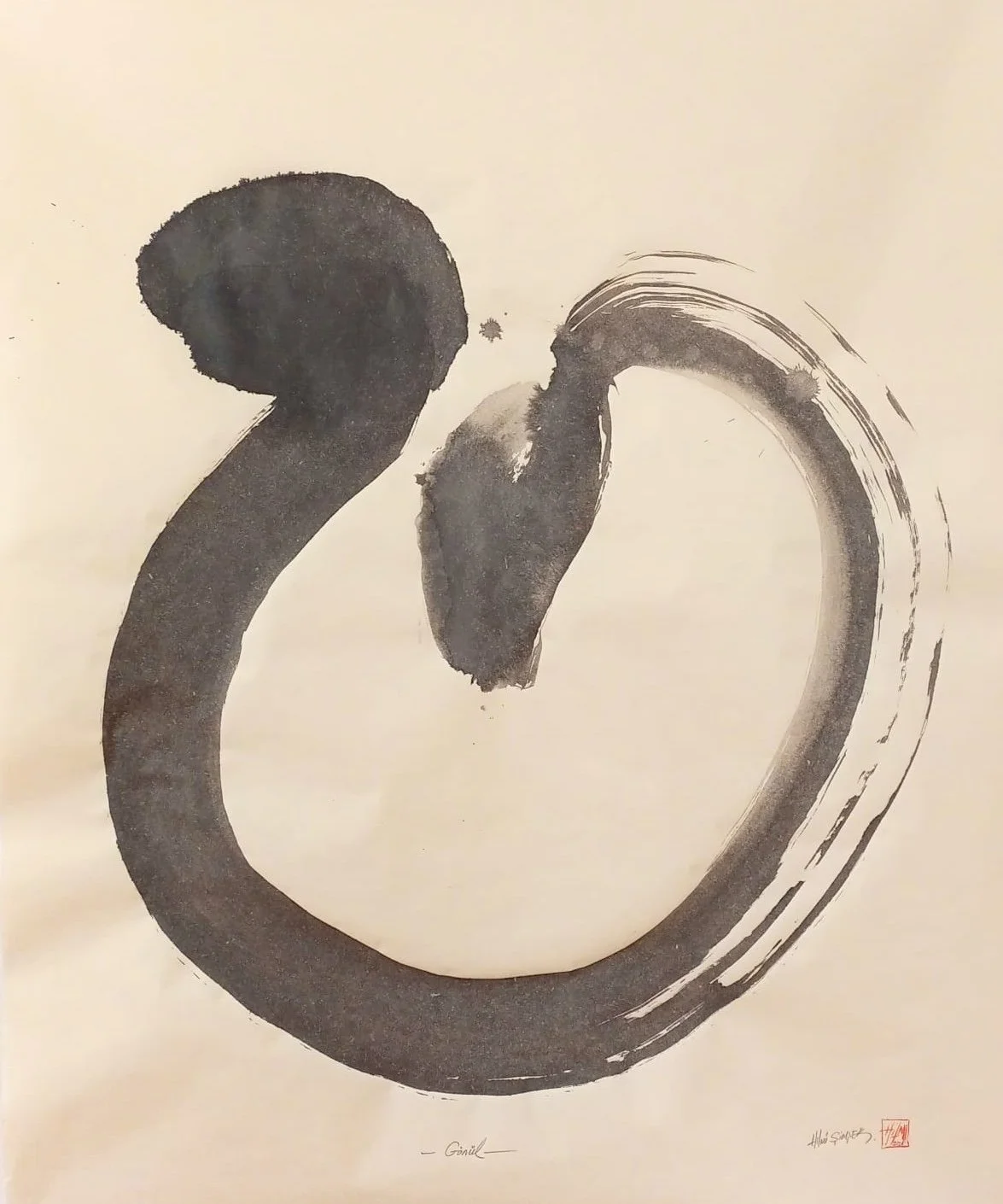 Gönül (The Inner Heart)
Stone ink on Okawara / Kozo paper, 2026
97 × 120 cm
From the 7 İklim series
