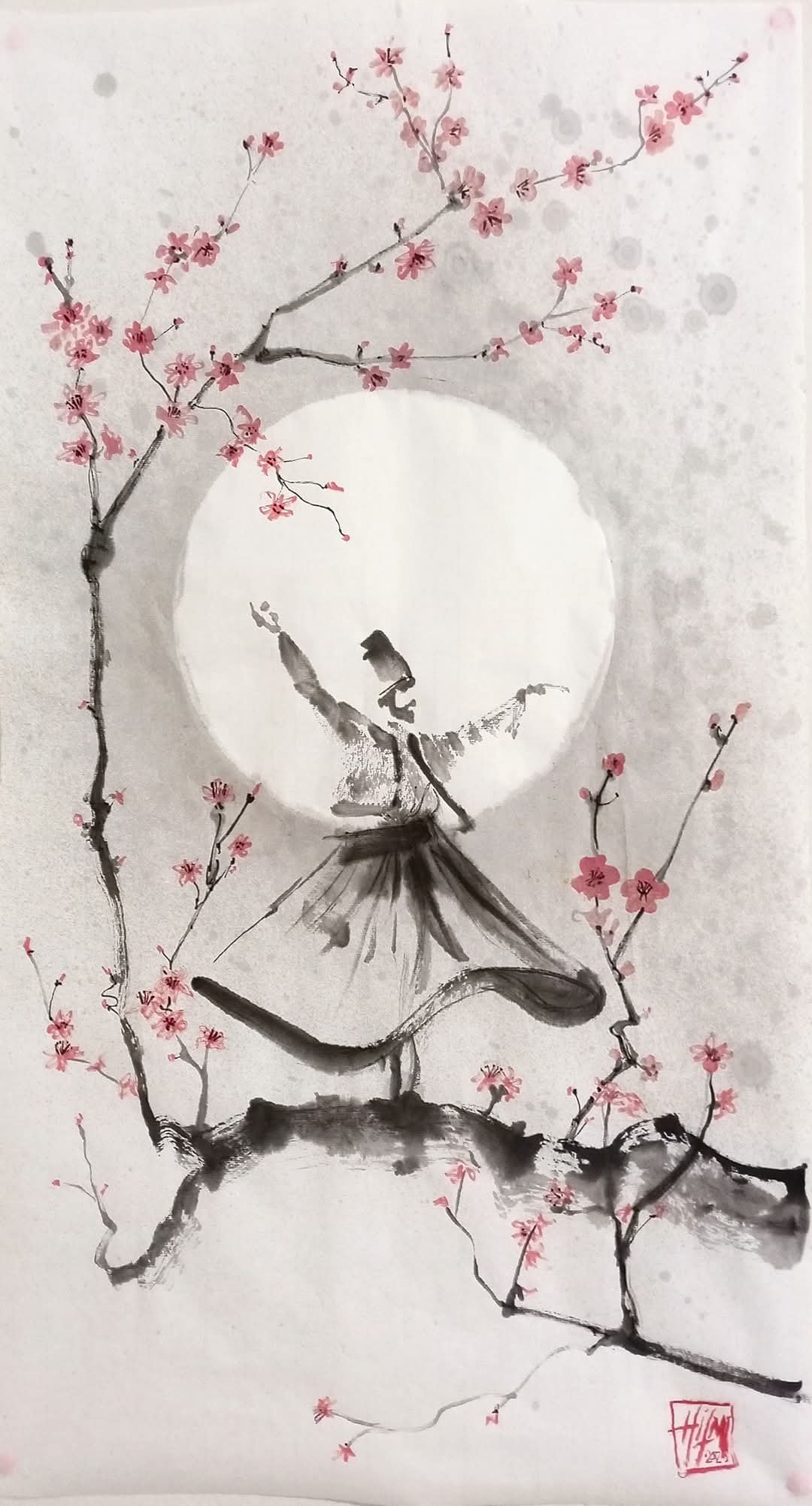 Balance
Sumi-e and watercolor on paper, 2026
69 × 126 cm
From the Cemil İpekçi collaboration project