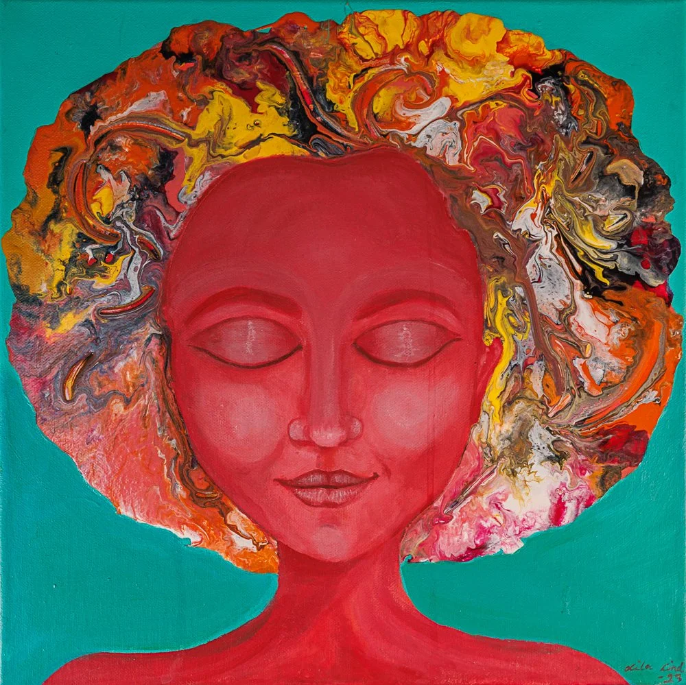40x40 "I trust in change" sekatekniikka 234€ (sis alv)
