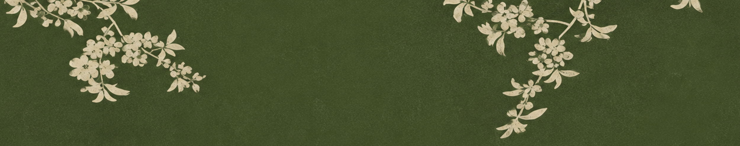 Beige floral pattern on a green background