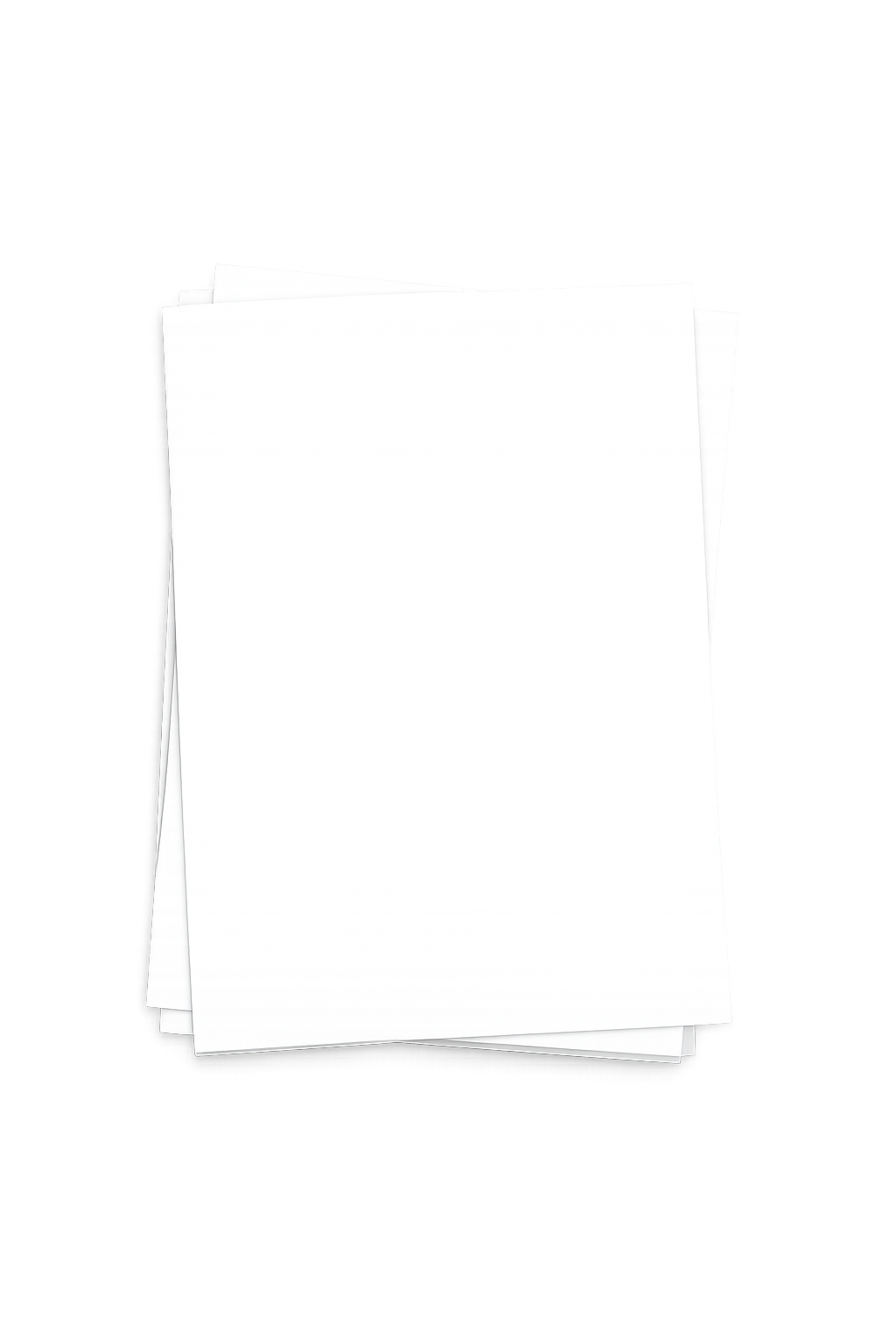 Stack of white papers on a gray surface, illuminated from behind.