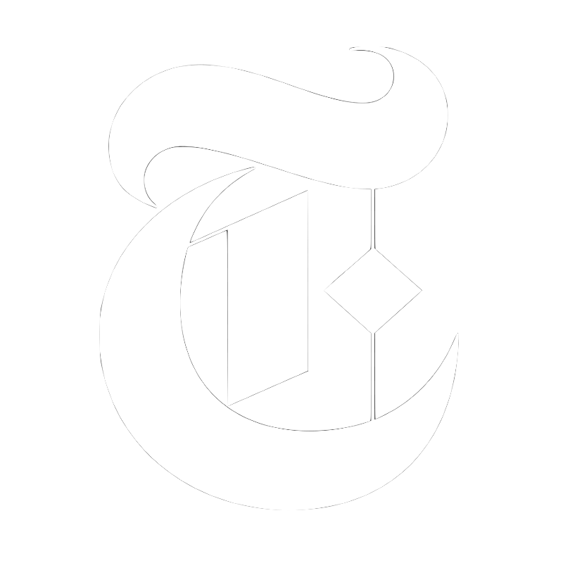 Black and white stylized letter 'T' with geometric and calligraphic elements.