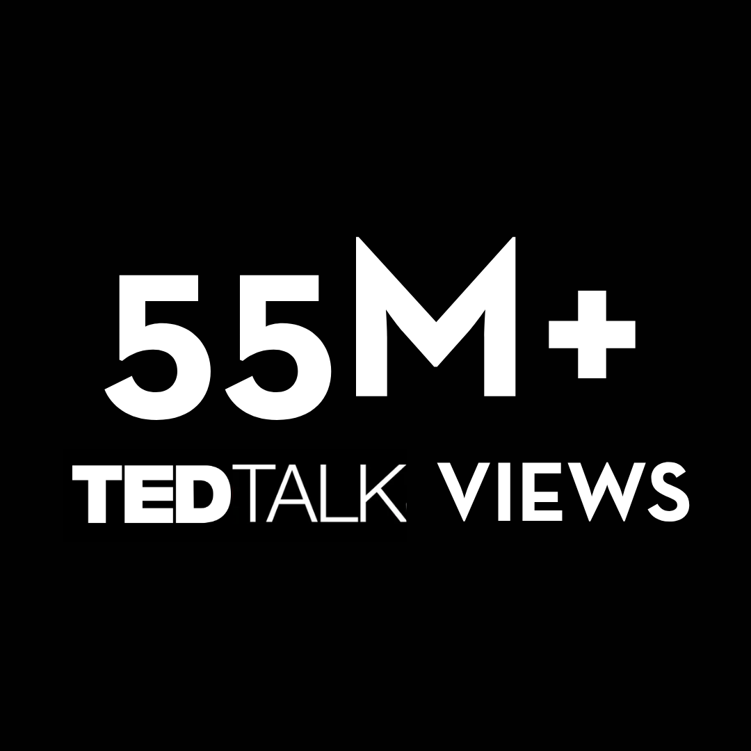 Text indicating over 55 million TED Talk views.