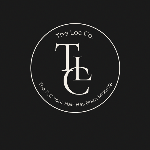 The Loc Co. HTX logo, Houston loctician specializing in interlock, microlocs, loc repairs, and intentional loc care.