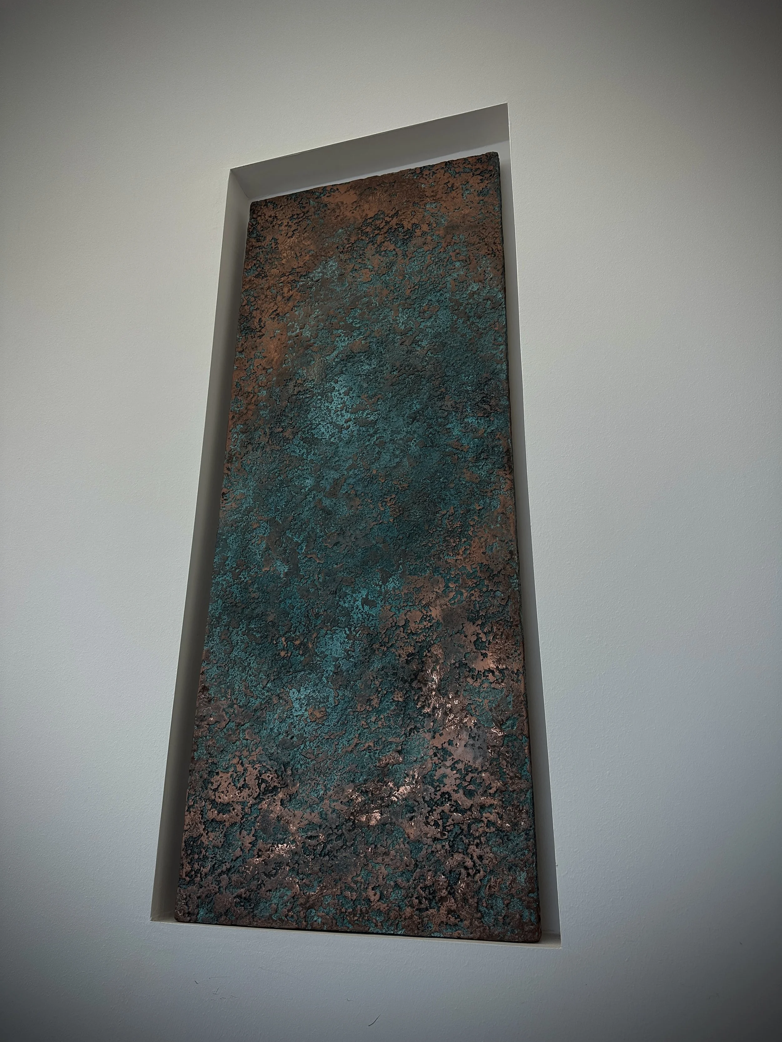 Bespoke Venetian plaster artwork inspired by the sea loch at Edinbane, Skye