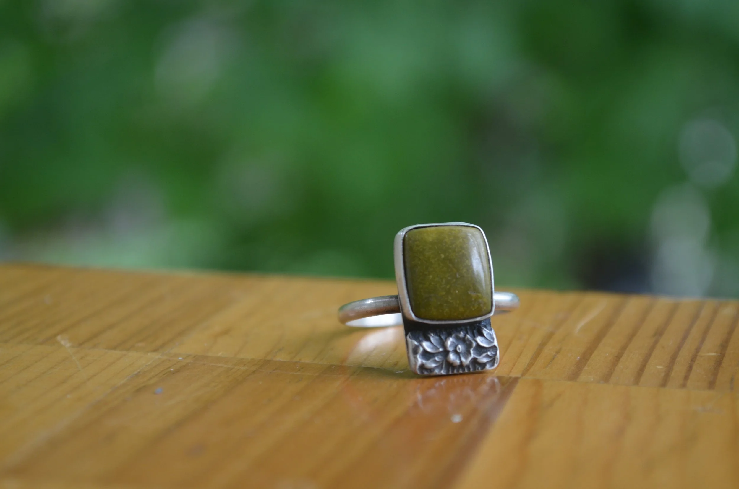 Green Carico Turquoise Ring, size 8
