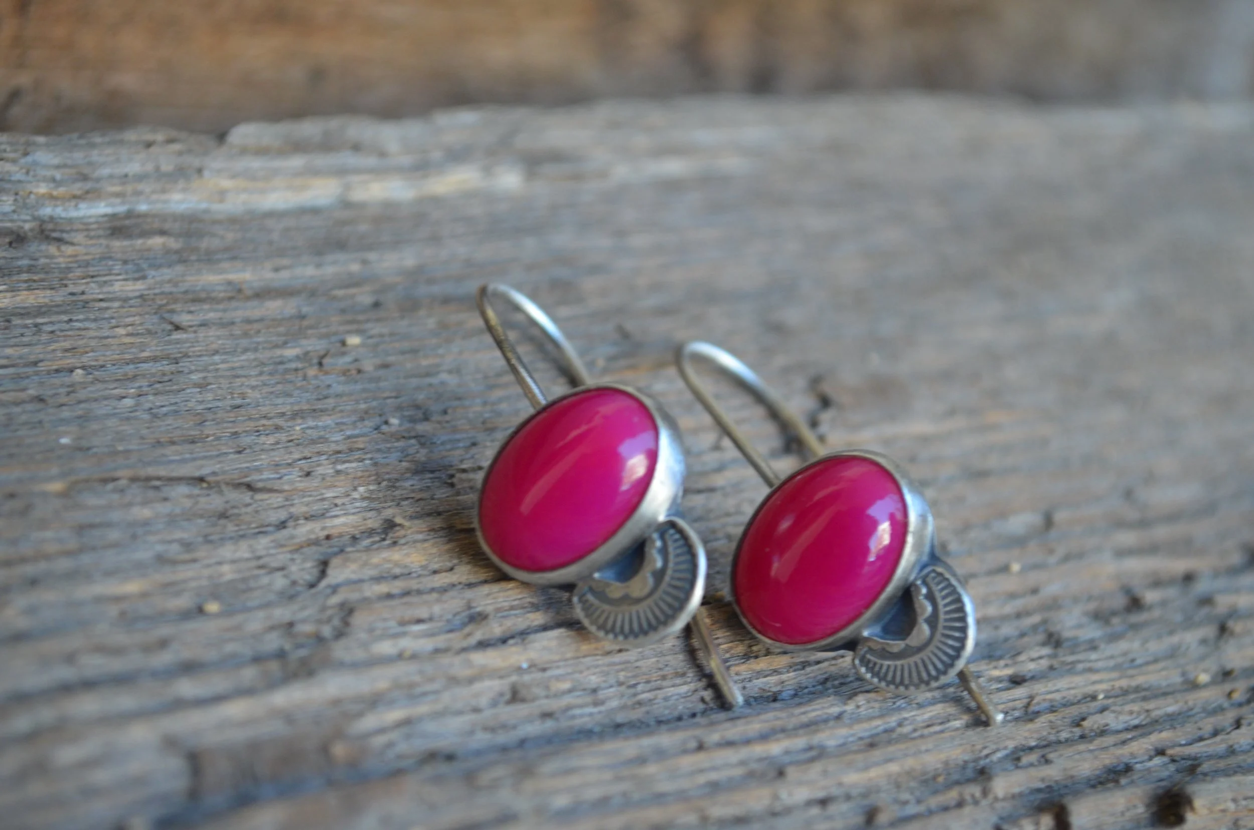 Pink Stone Earrings