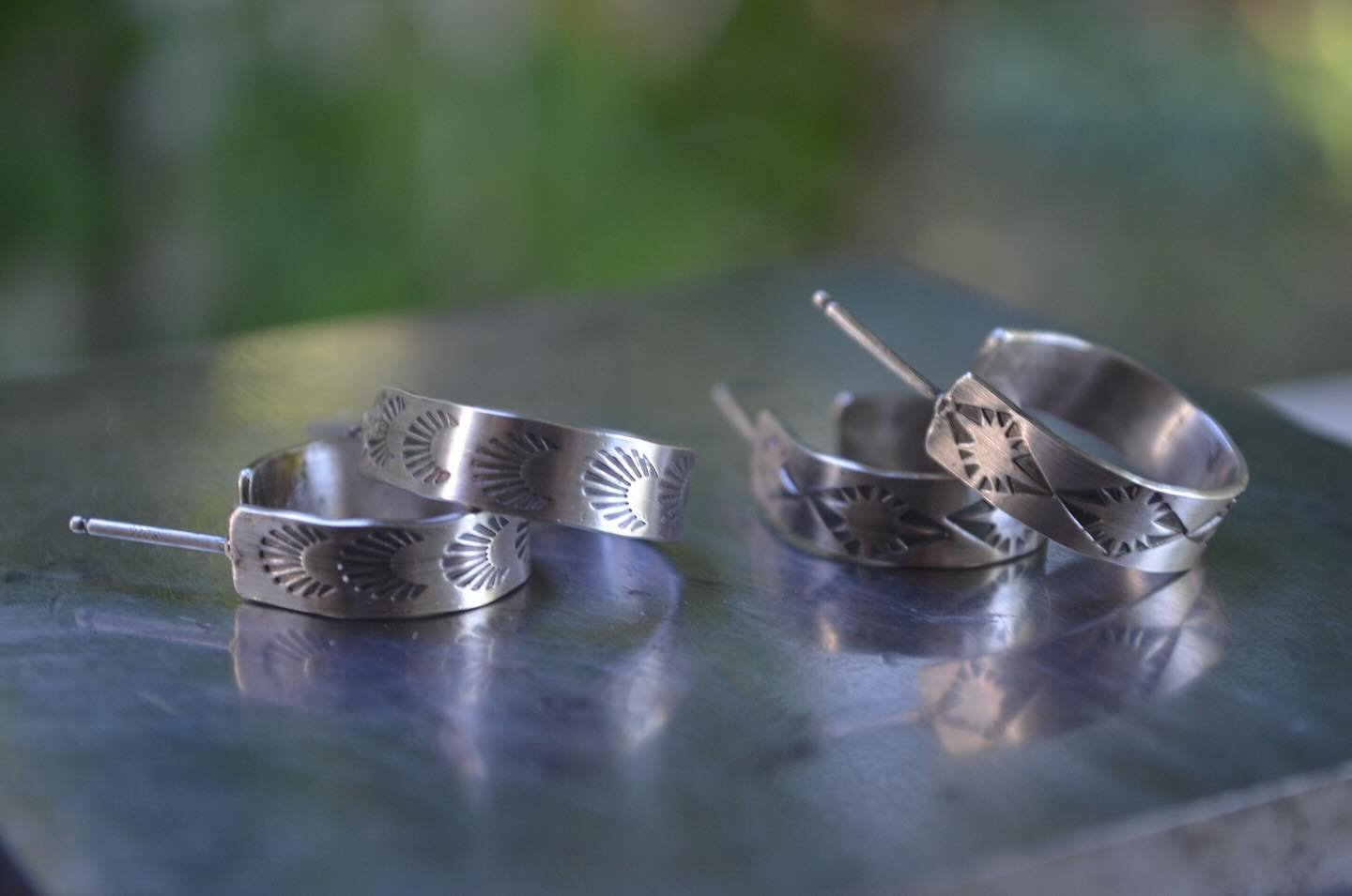 Hand stamped hoops available!