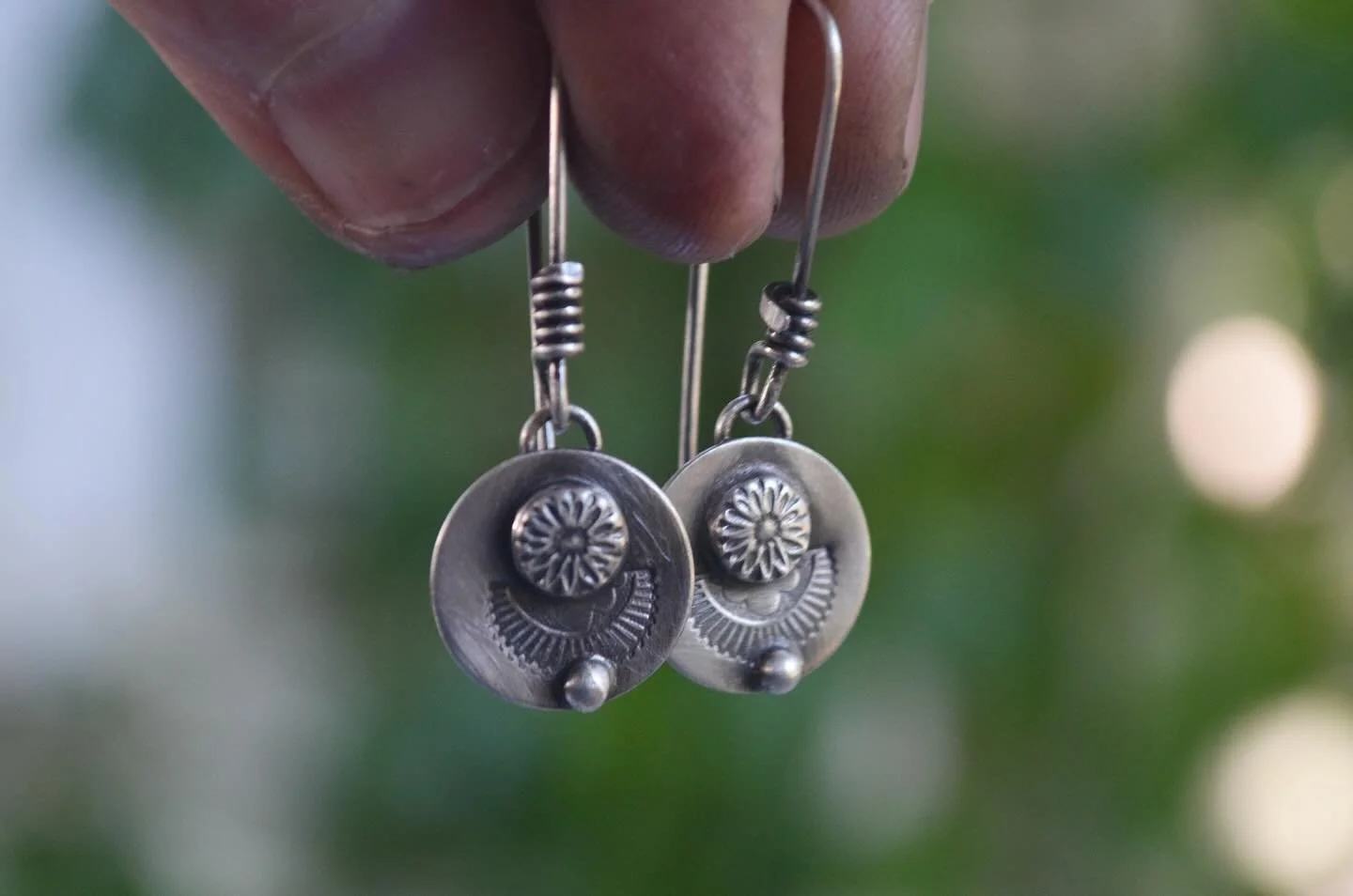 Sterling silver flower dangles