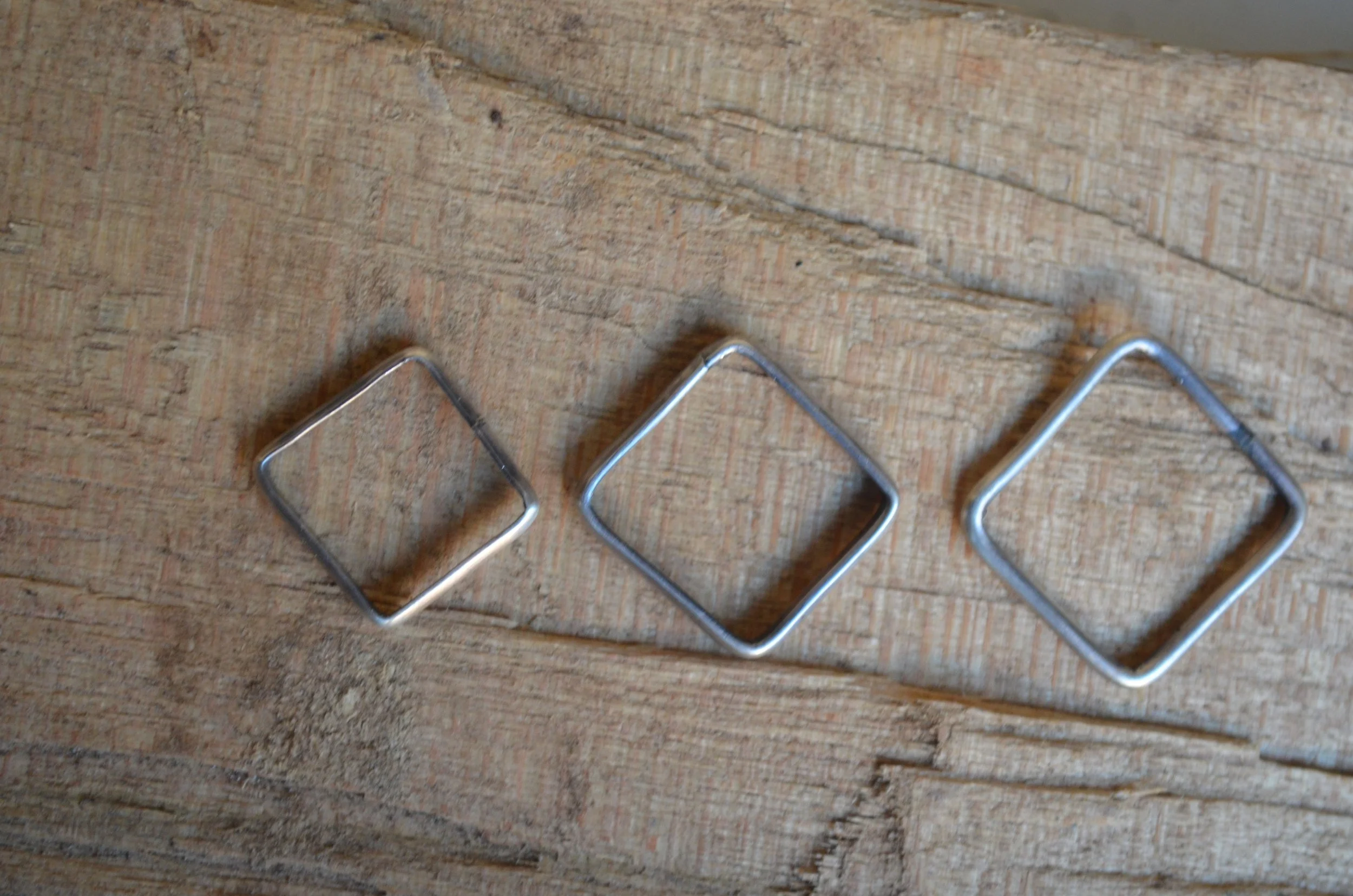 Square Silver Ring, size 4