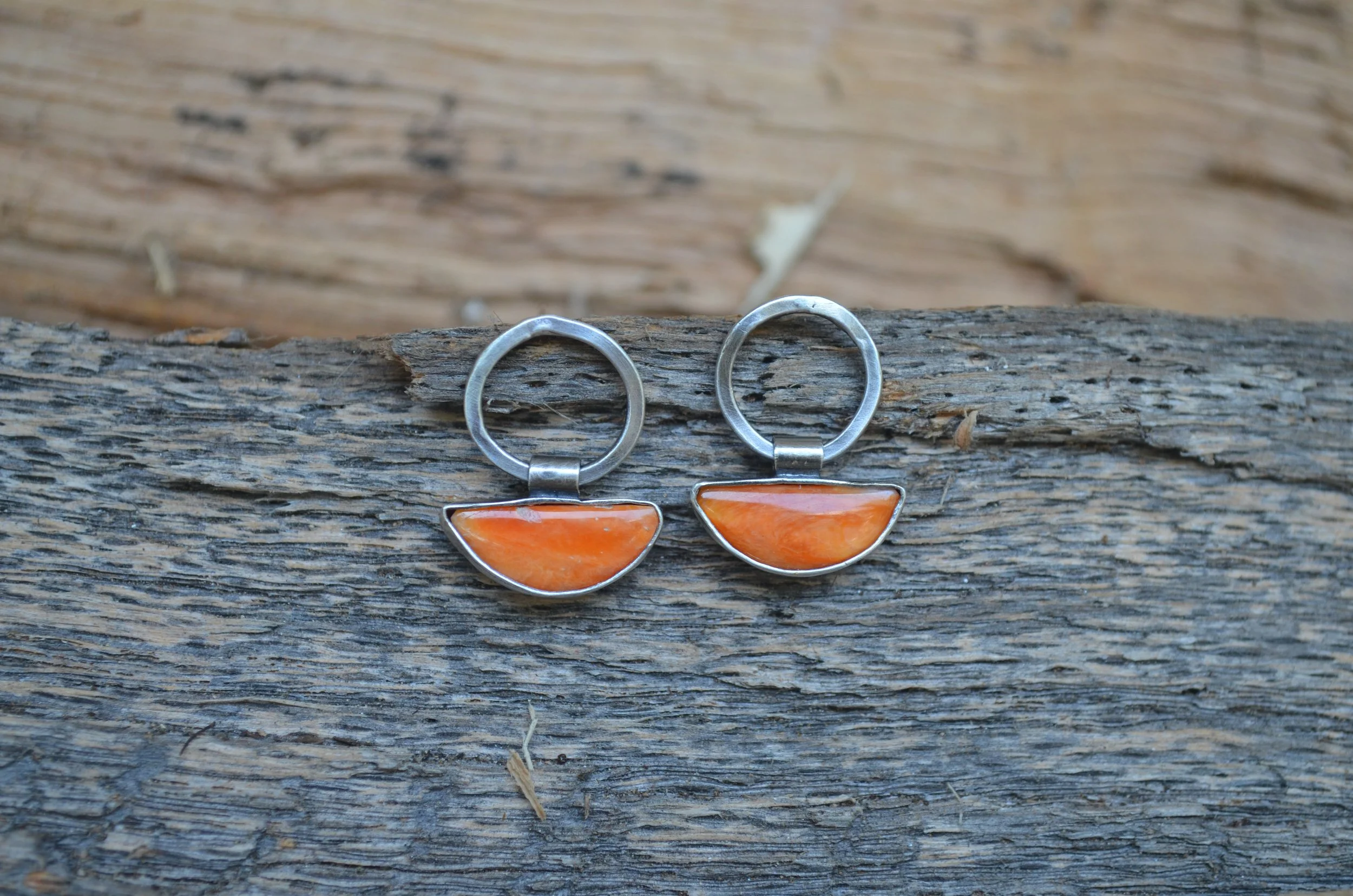 Orange Spiny Oyster Earrings