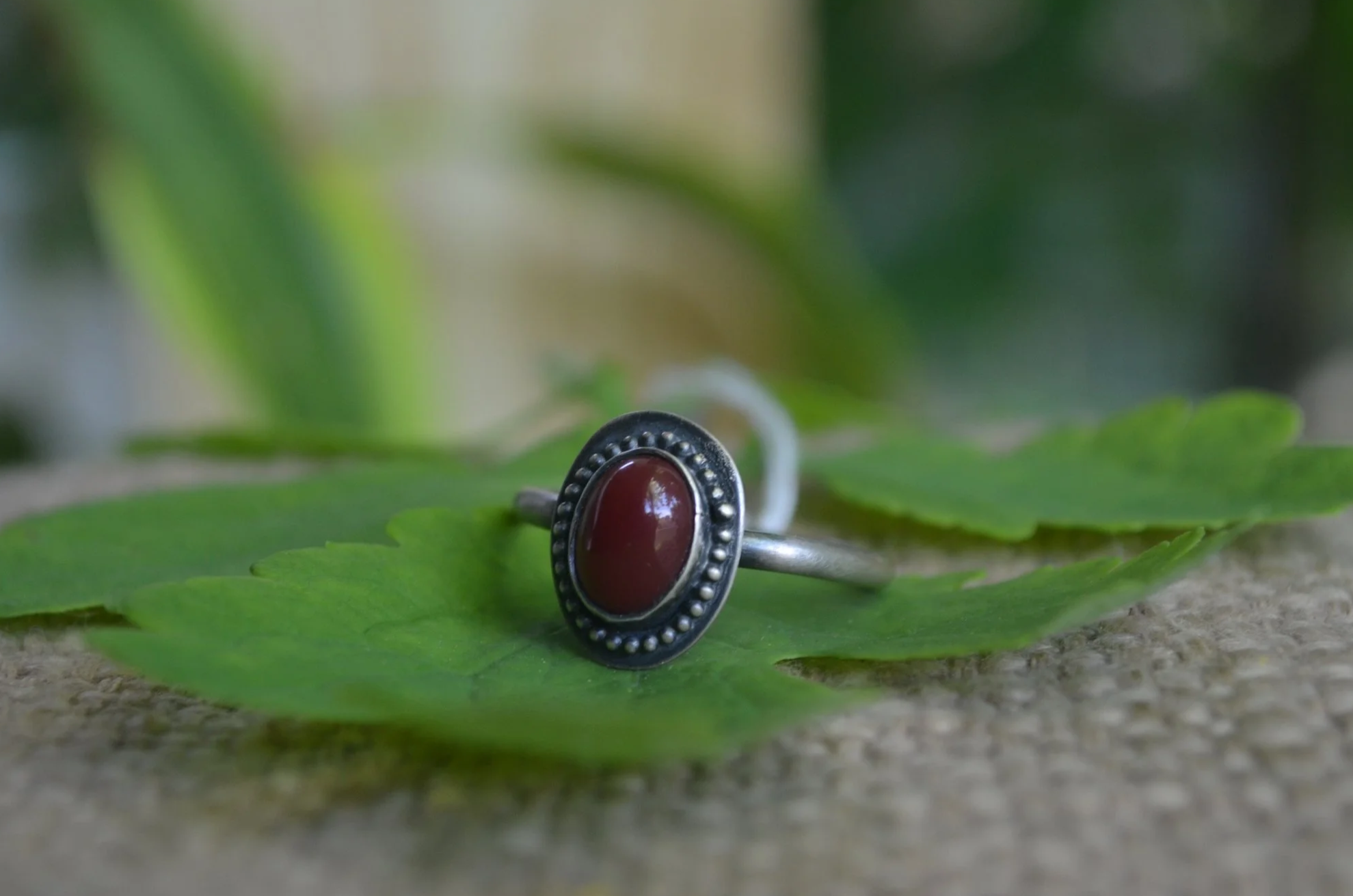 Red Coral Ring, size 9.75