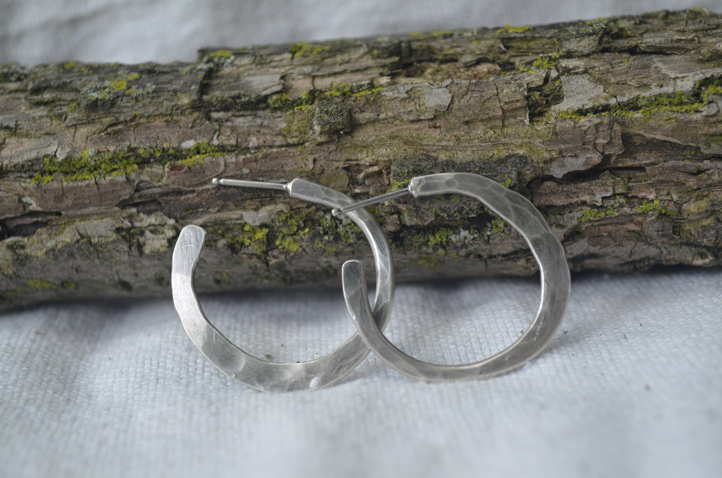 Hammered Hoop Earrings
