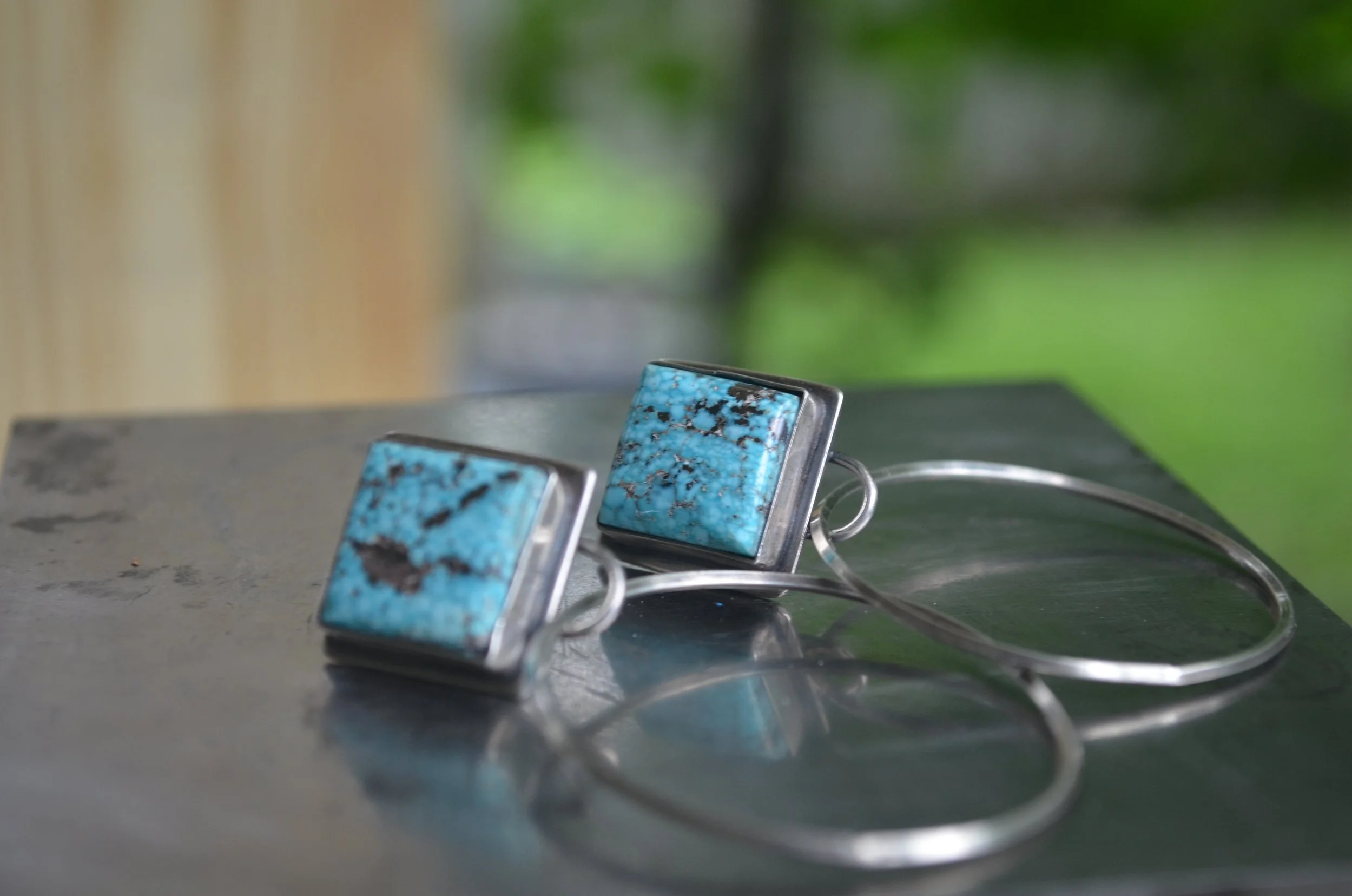 Turquoise Hoops