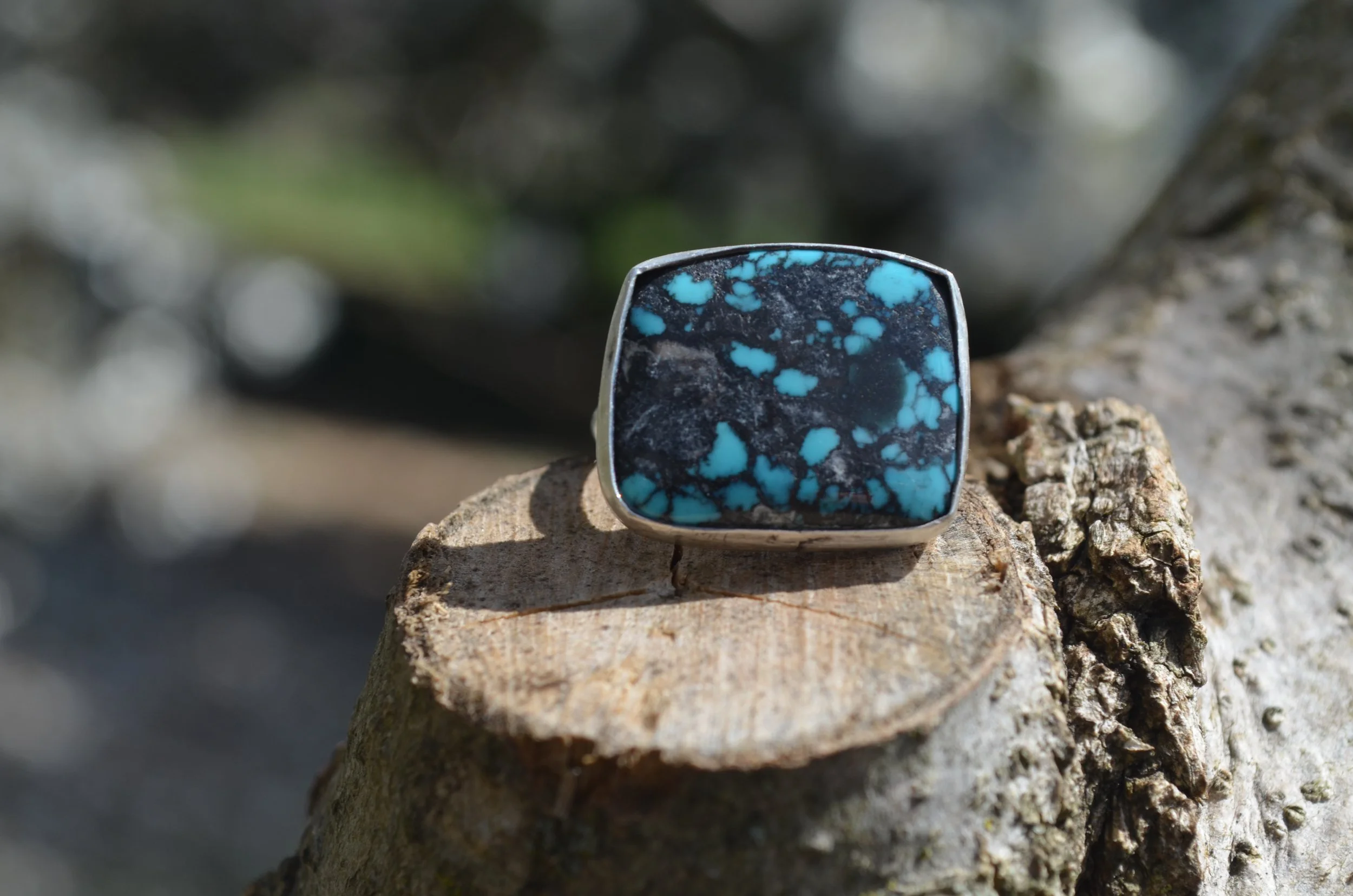 Moon River Turquoise Ring, size 7.5