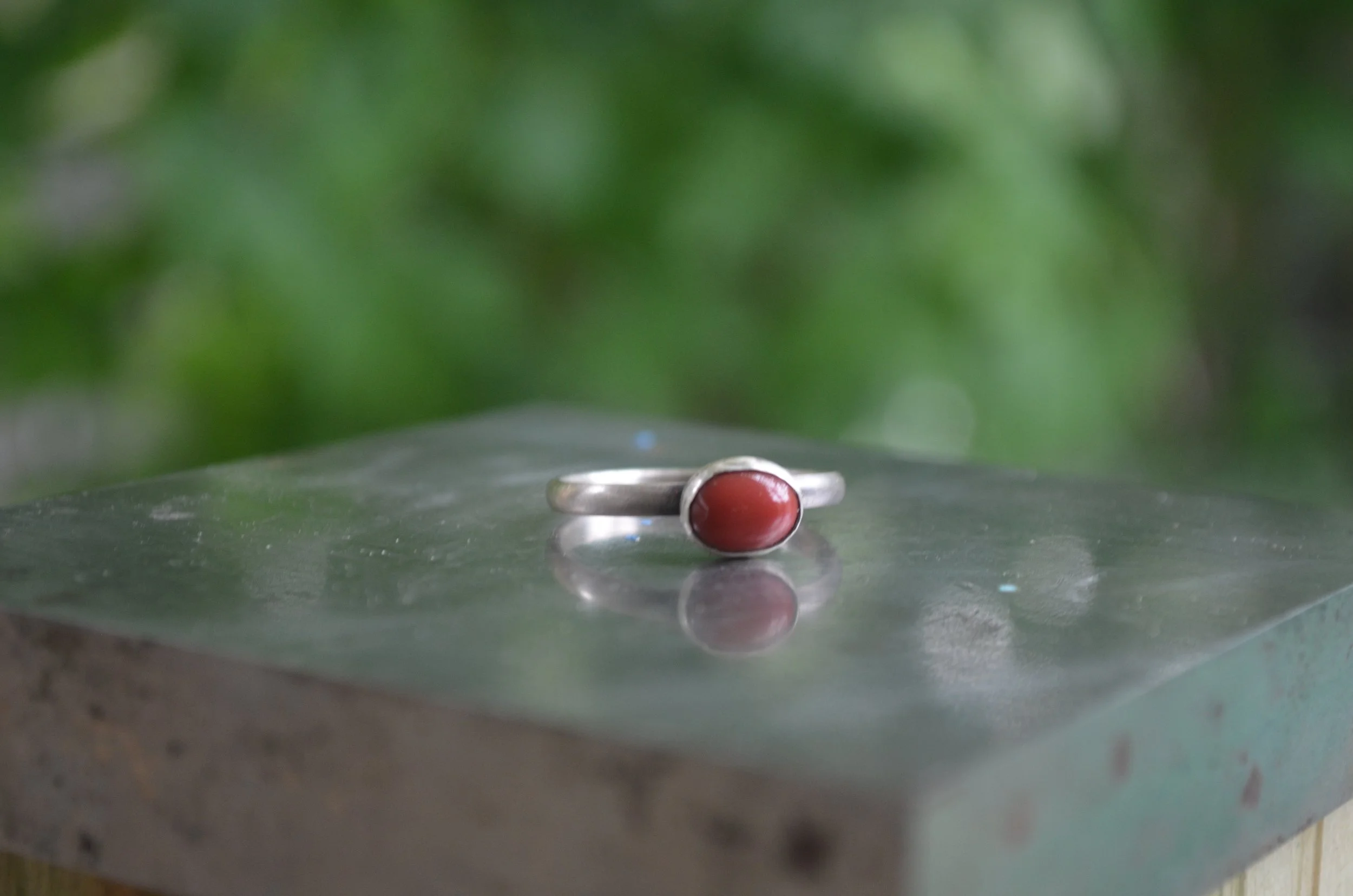 Red Coral Ring, size 11.25