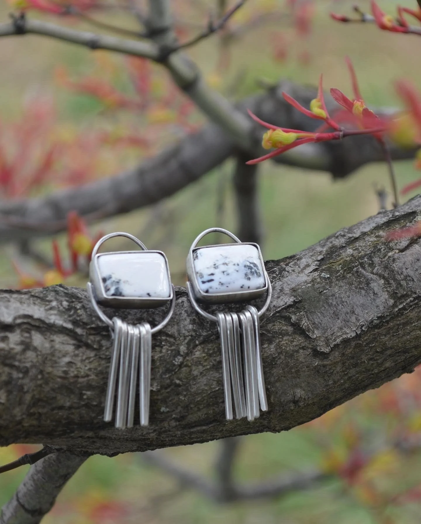 White Buffalo Turquoise Earrings