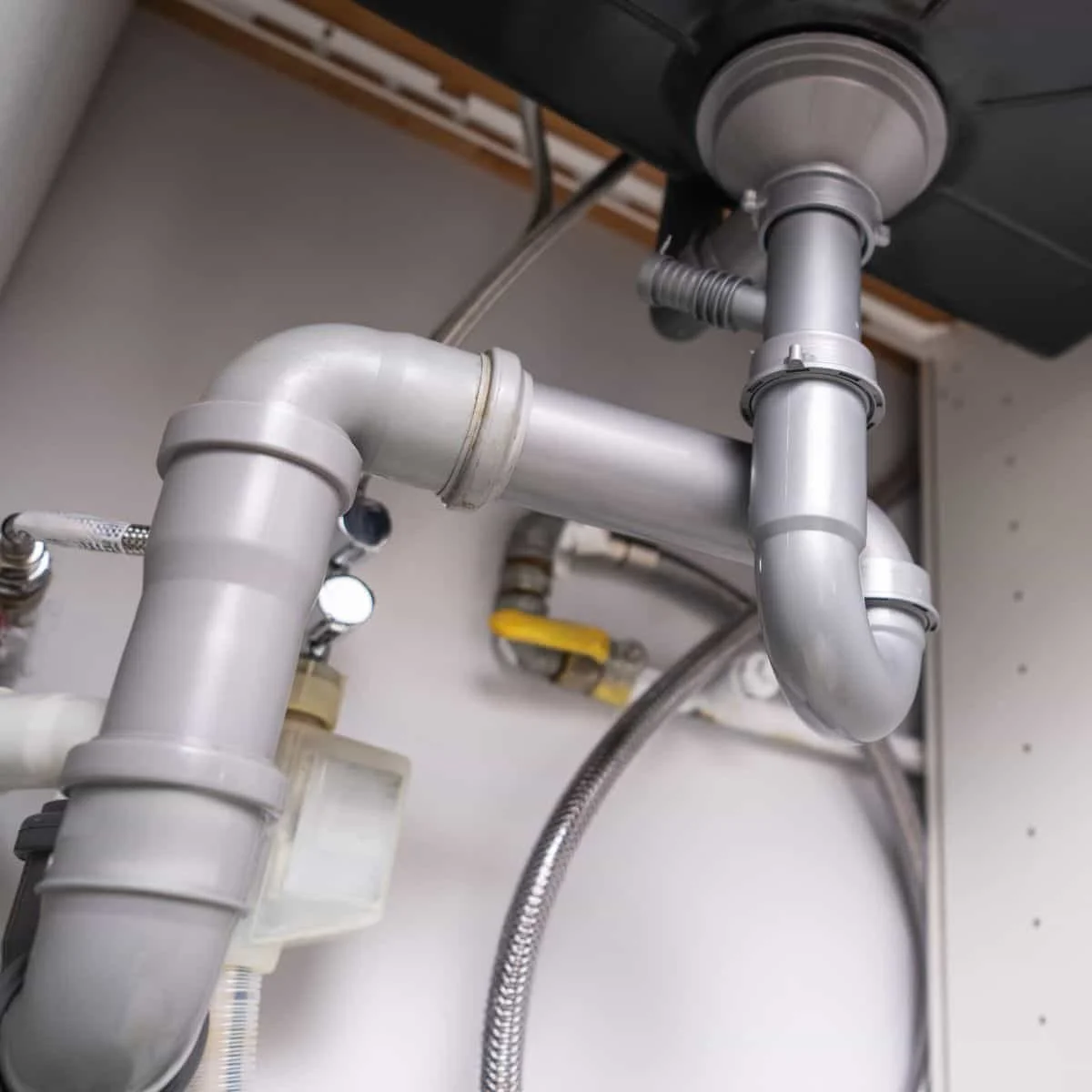 grey pipes in a commercial building