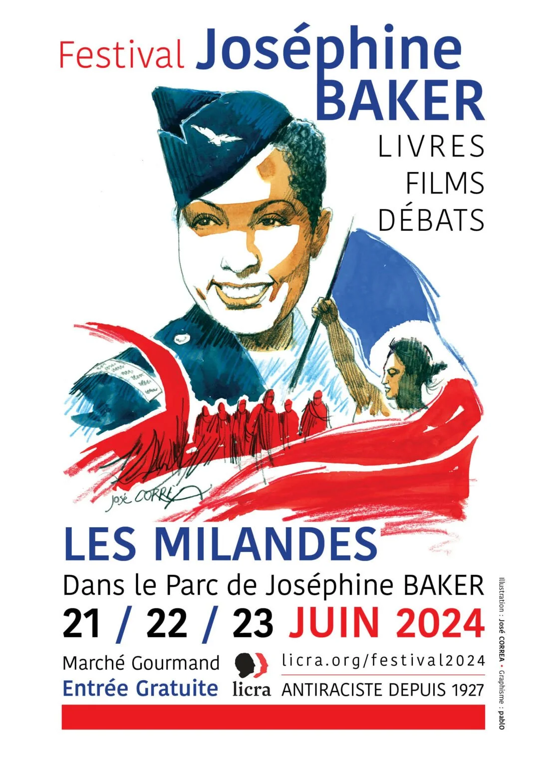 Affiche du Festival du Livre Joséphine Baker pour l’édition 2024