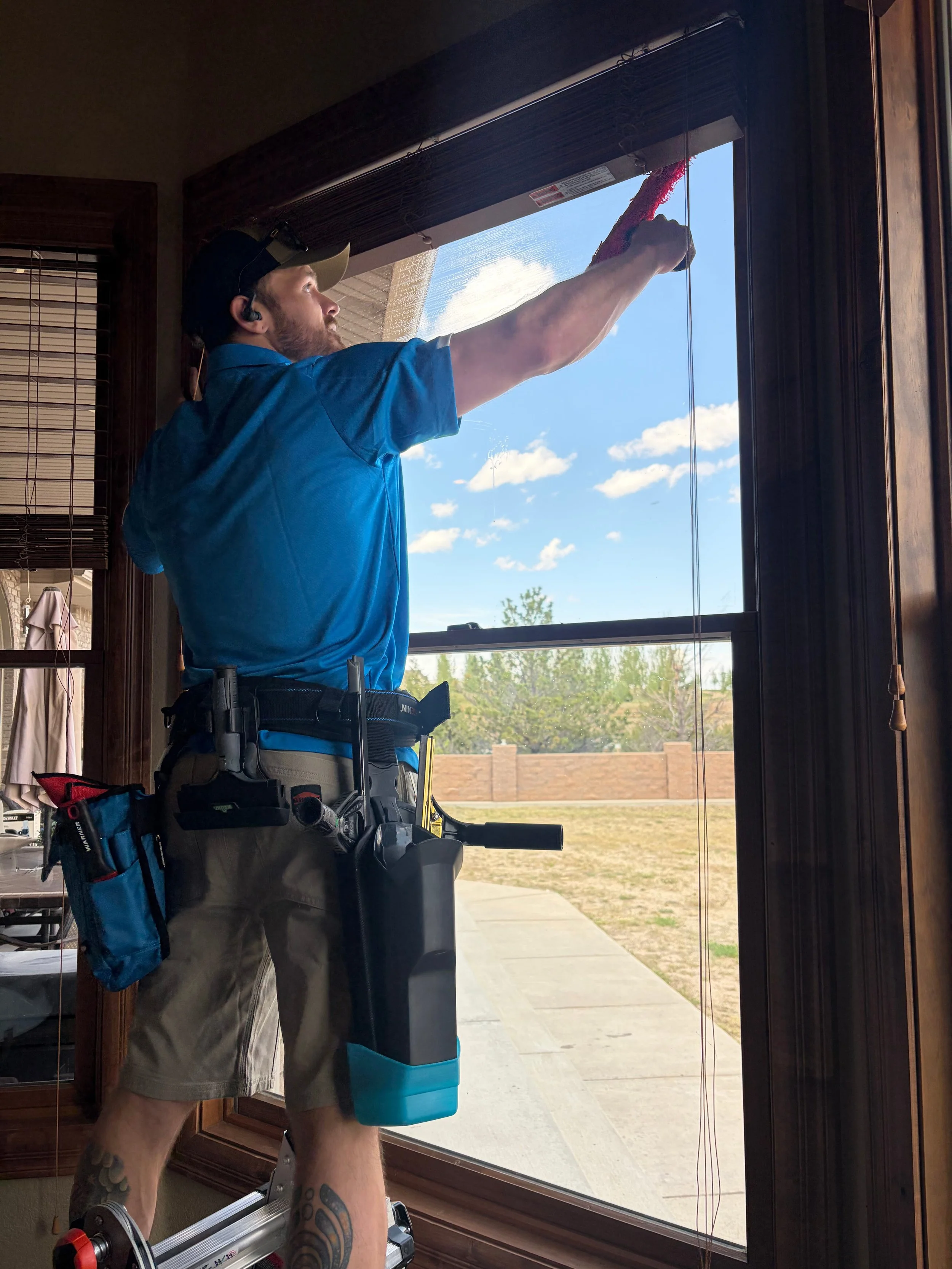 Professional interior window cleaning with streak-free finish by Bright Seekers