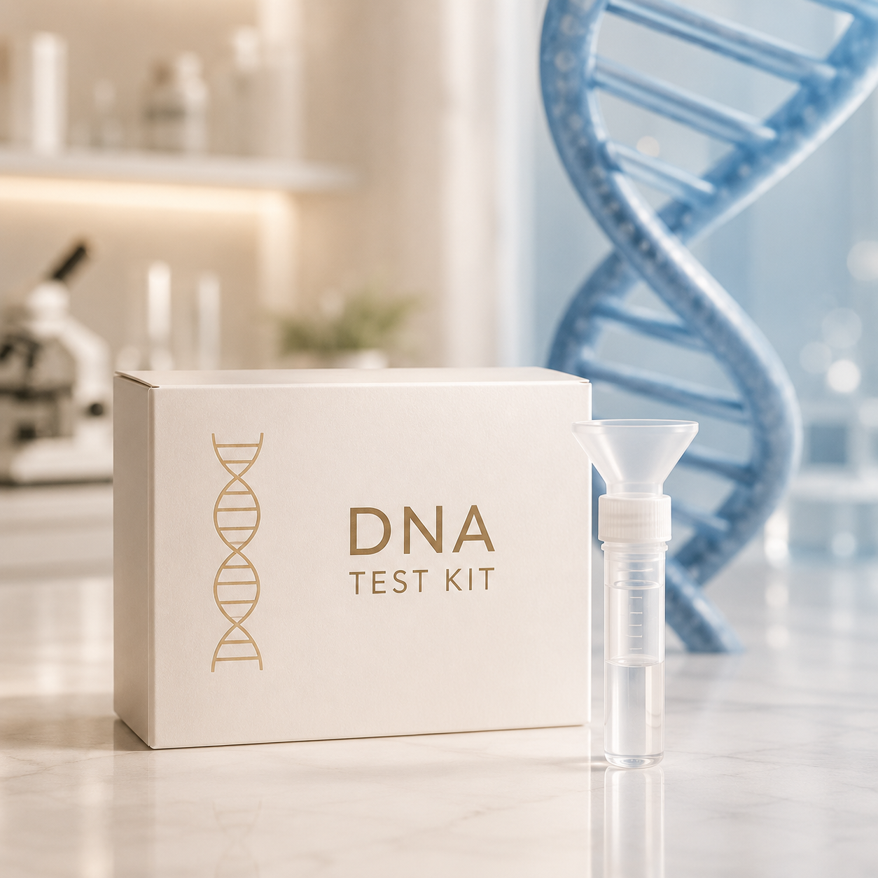 Professional DNA testing kit for paternity, relationship, and identity testing with confidential specimen collection by Alkeza Mobile Labs. Coming soon.