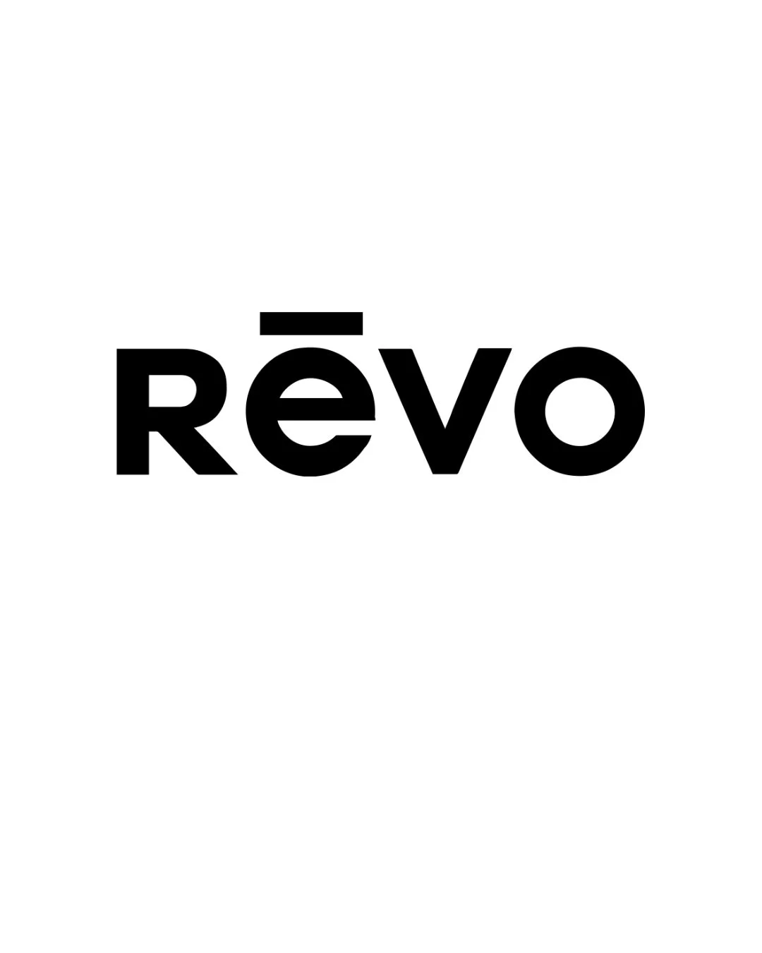 Typographic graphic with the word 'Rēvo' in bold black font on a white background.