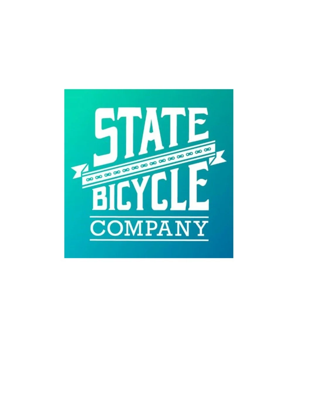 Logo of State Bicycle Company with white text on a blue gradient background.