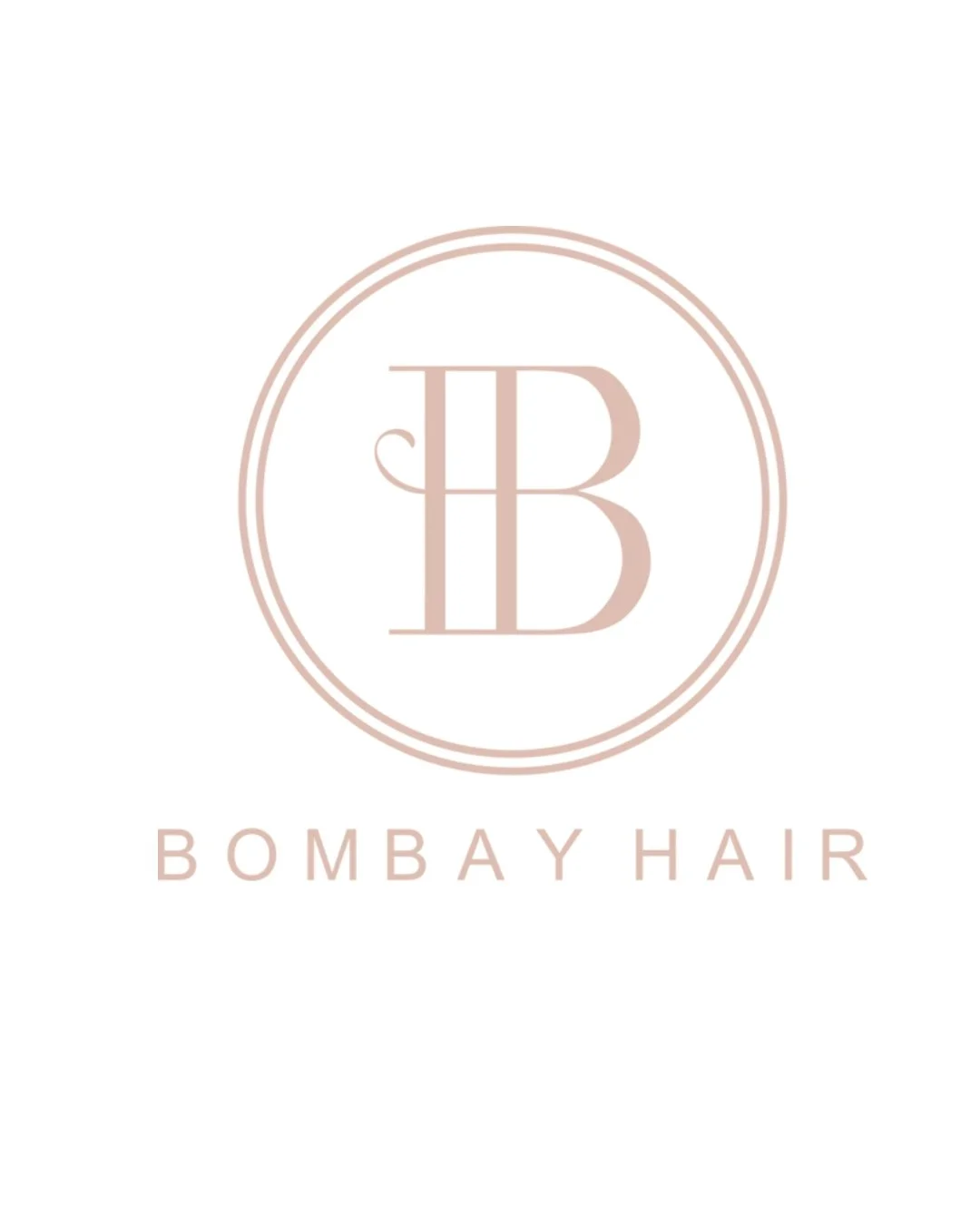 Logo for Bombay Hair featuring a stylized monogram with the initials B and H inside a double circle, with the brand name "Bombay Hair" below.