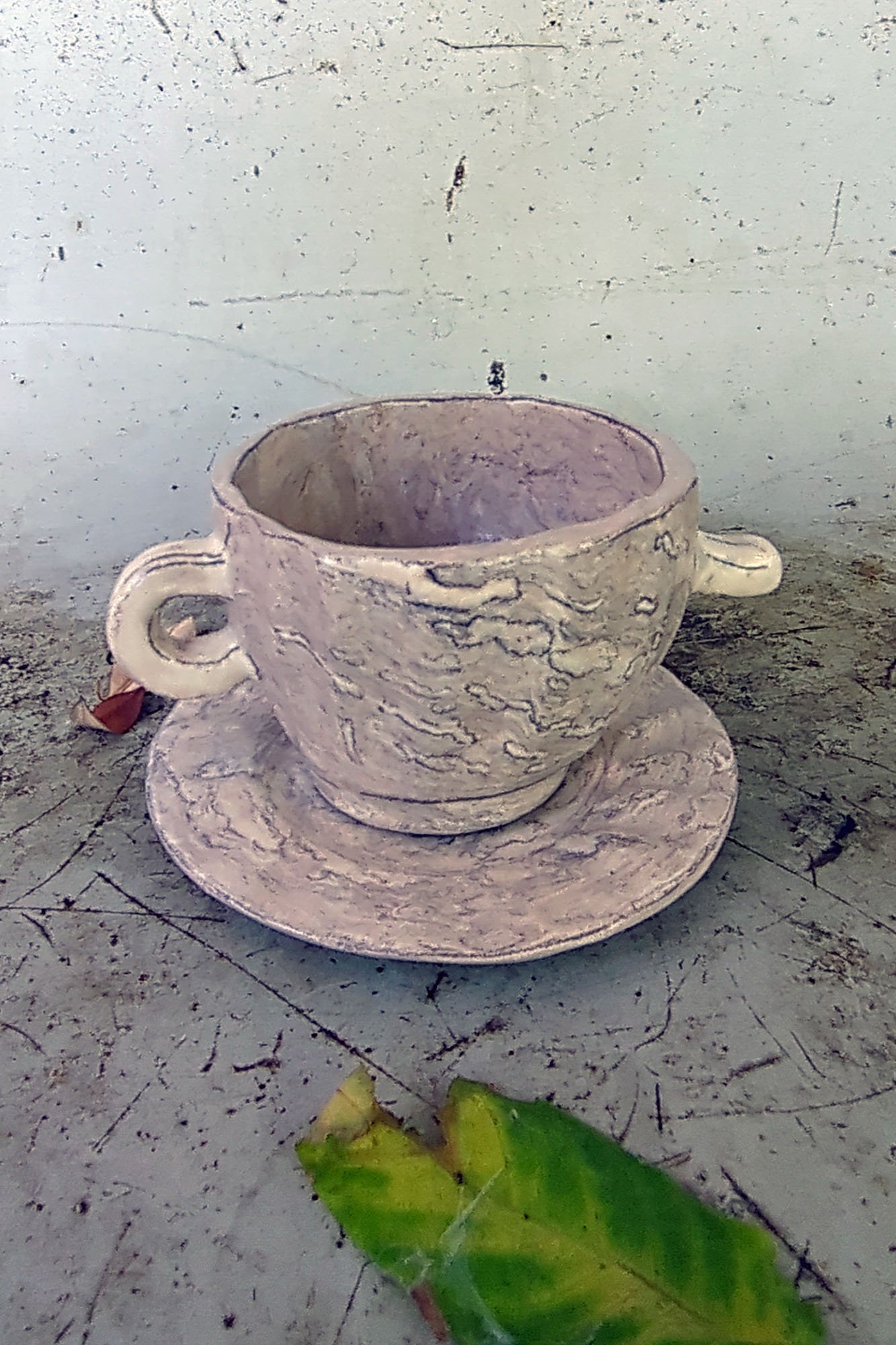 Johanna Jackson-Delicate pretty round grooved cup and saucer