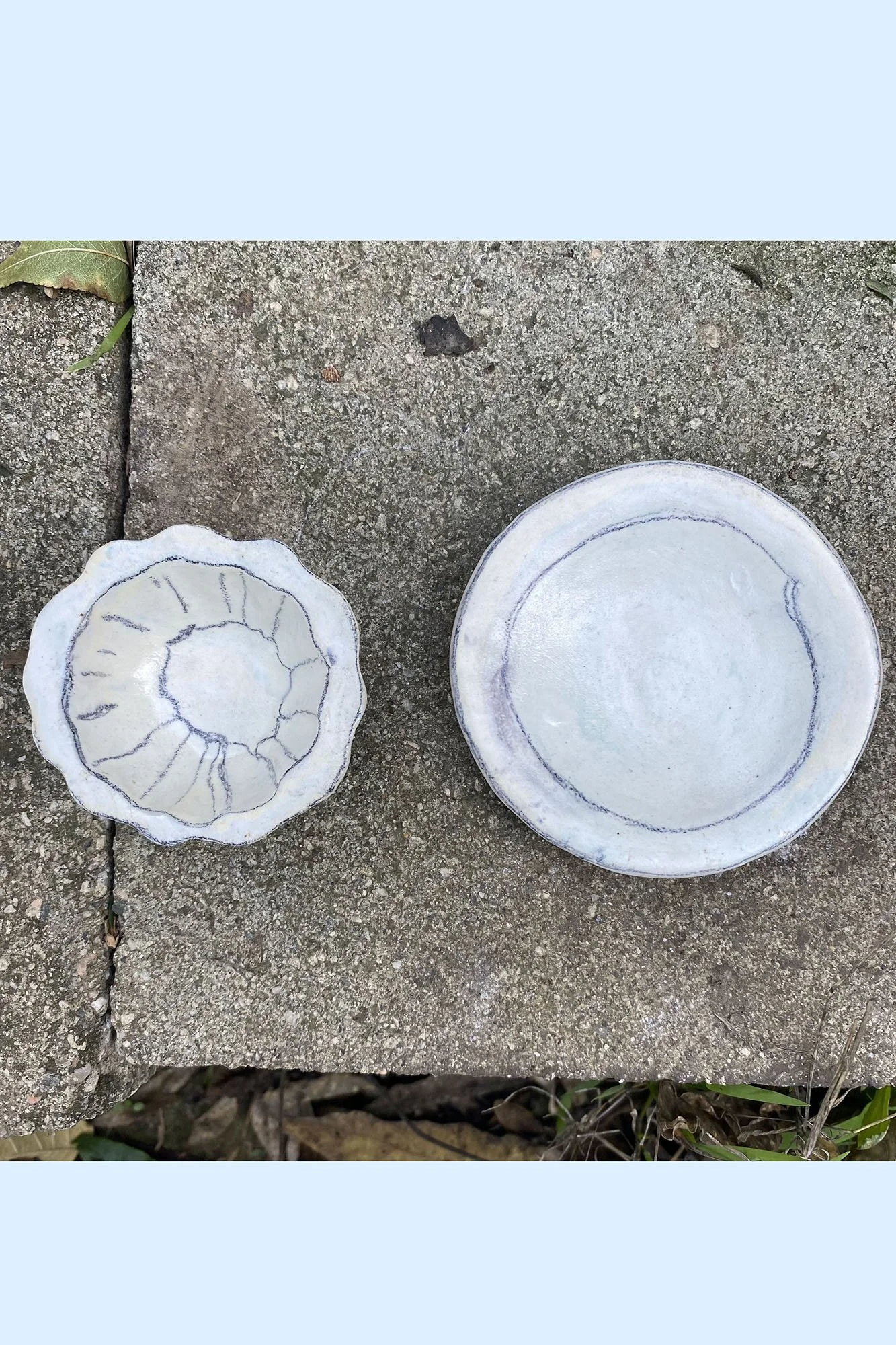 Johanna Jackson, Very Small Bowl and Saucer. Top view of bowl showing lightness of edge and form.