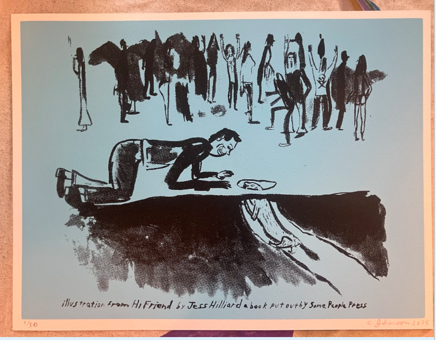 Hi Friend Silkscreen print by Chris Johanson