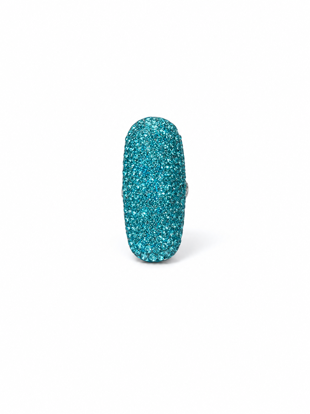Radiant Teal Crystal Statement Ring