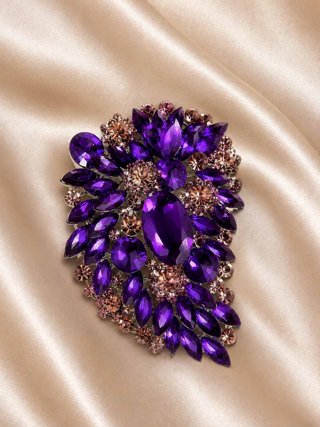 Elegant Purple Gemstone  Brooch