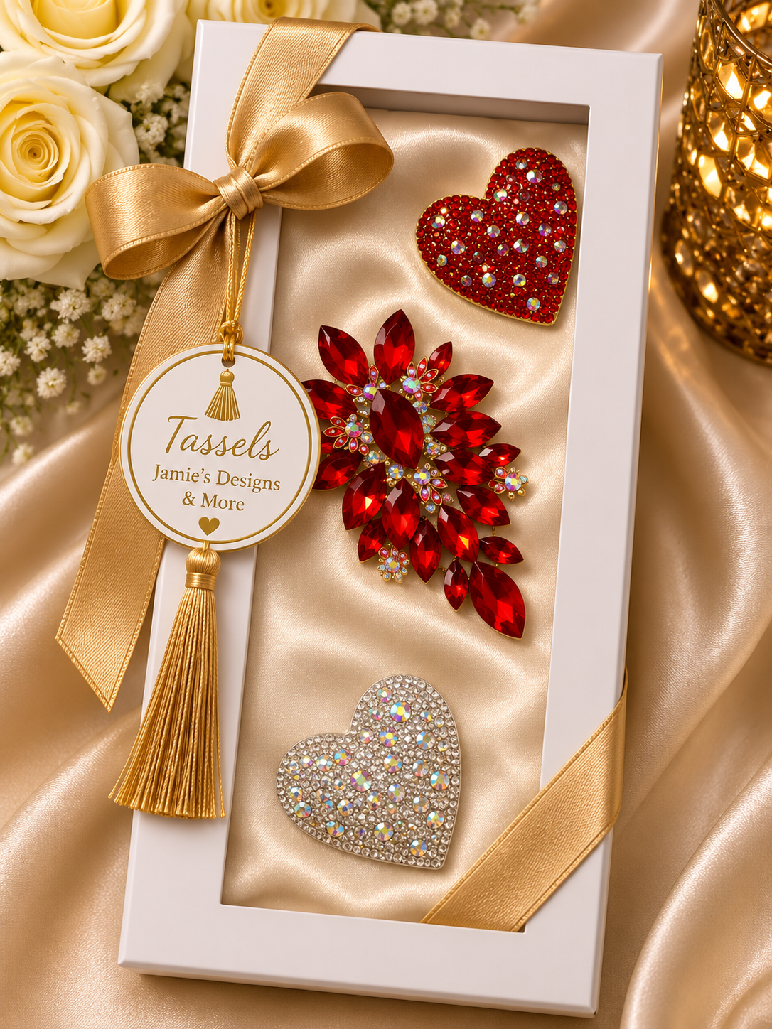 Elegant Crystal Brooch Set