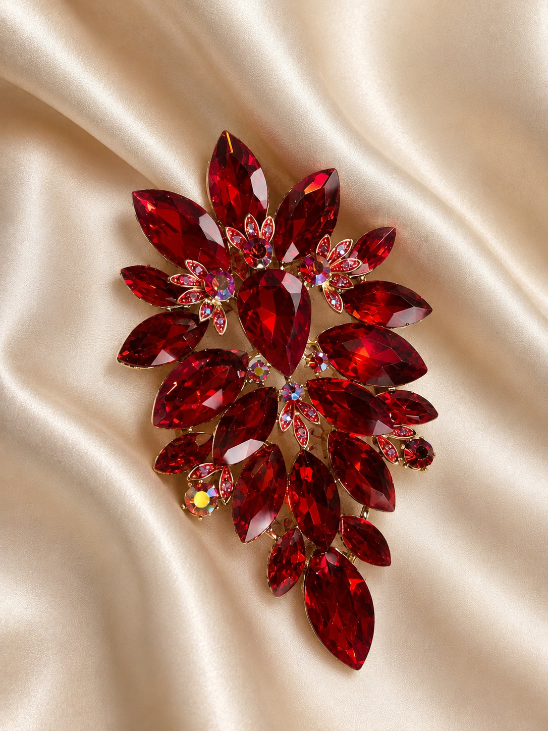 Lux Ruby Crystal Brooch