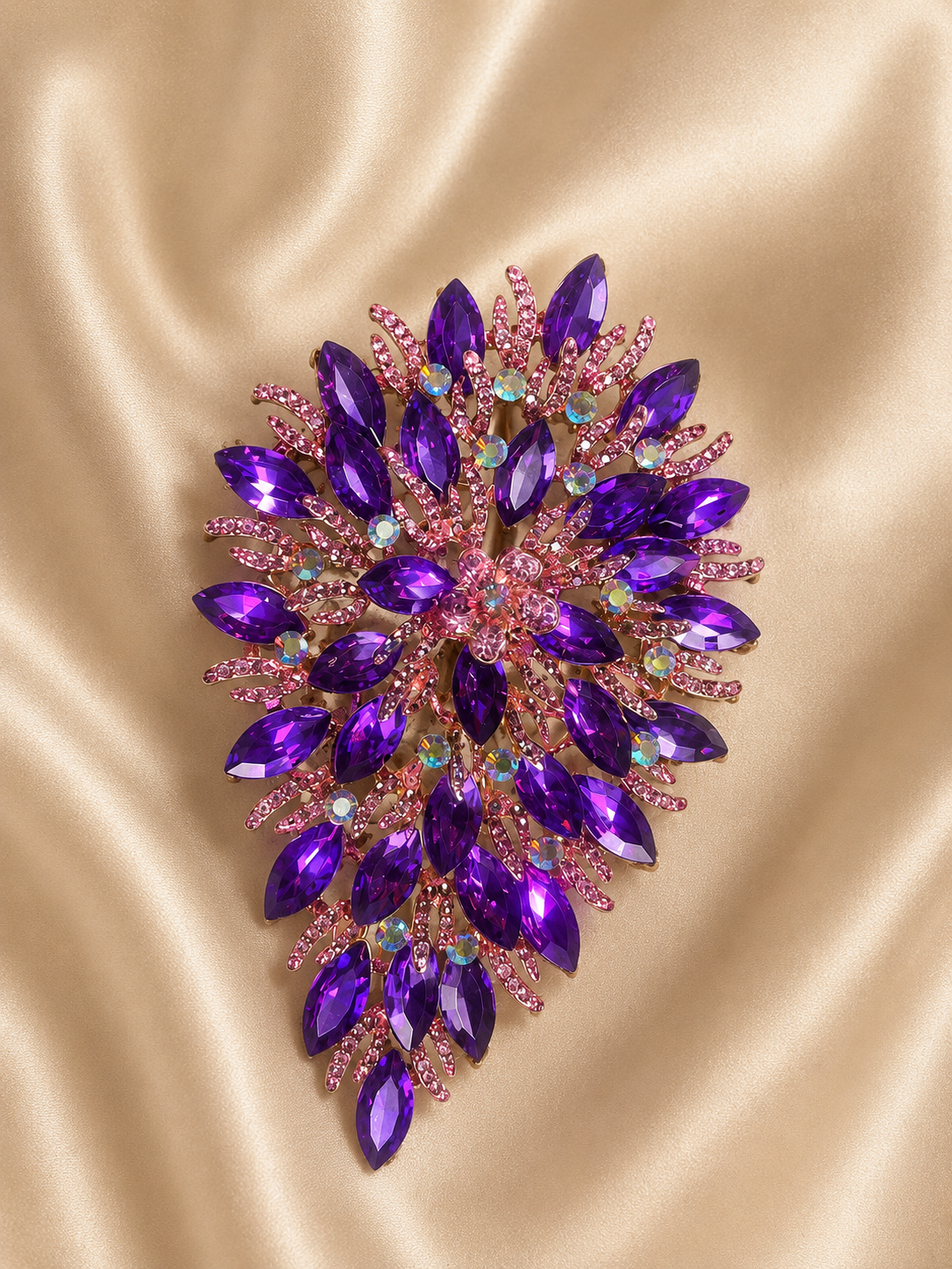 Elegant Purple Gemstone  Brooch