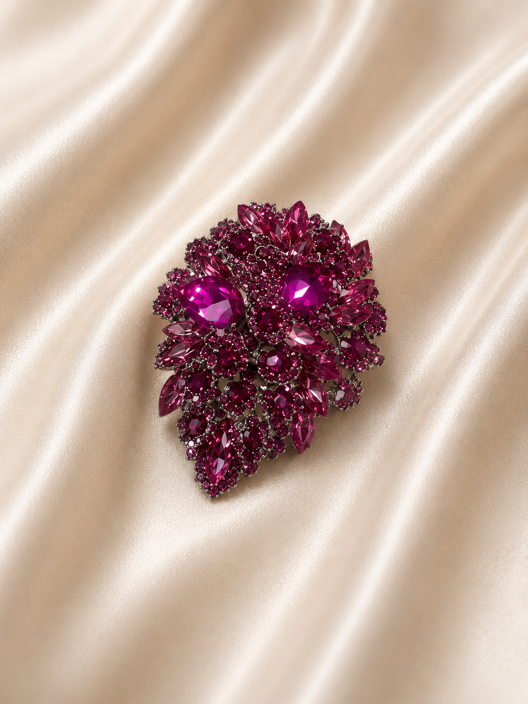 Radiant Fuchsia Gemstone Brooch
