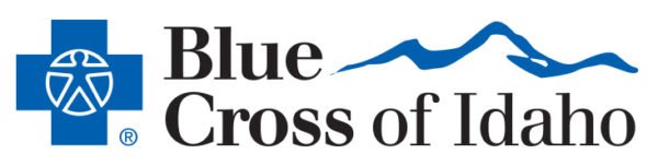 Blue Cross of Idaho logo featuring a blue cross with a stylized white dove inside and mountain design.