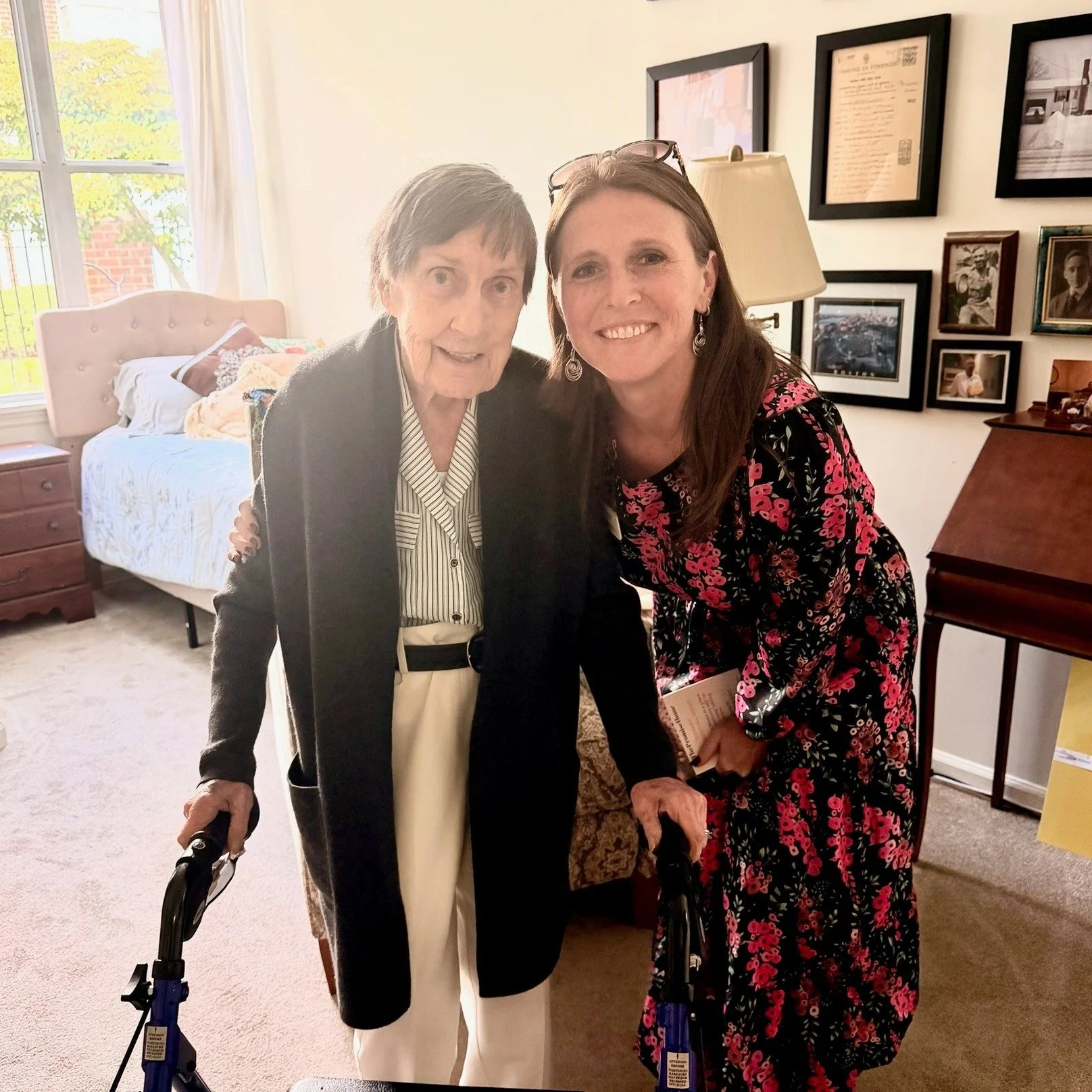 We had the best time checking in on Ginger! We worked closely with her son, Steve, to help find the community that was the perfect fit for his mom's needs, and it means so much to see her settled in and thriving in her new home. So good to see you, G