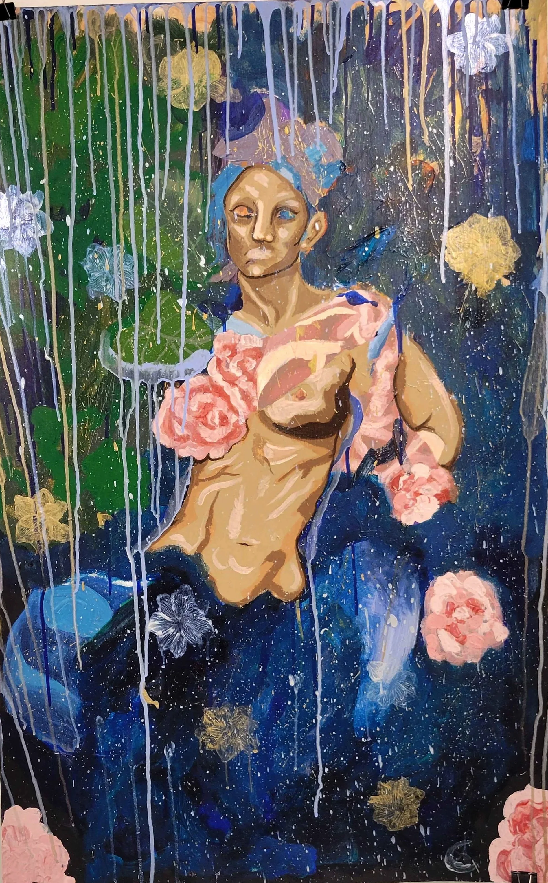 "Trials and Tribulations of Abstraction" acrylic on poster board, 44"x28"