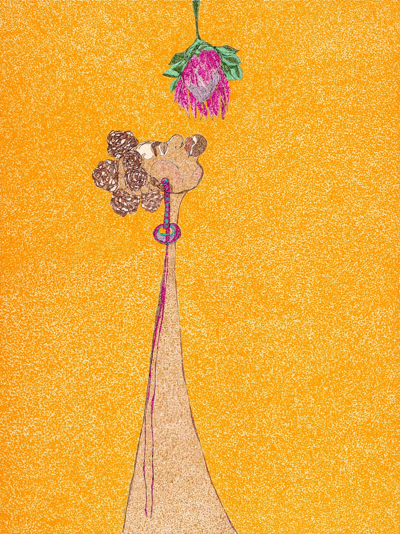 Queen Protea · mixed media · 36 x 48 in · 2023
