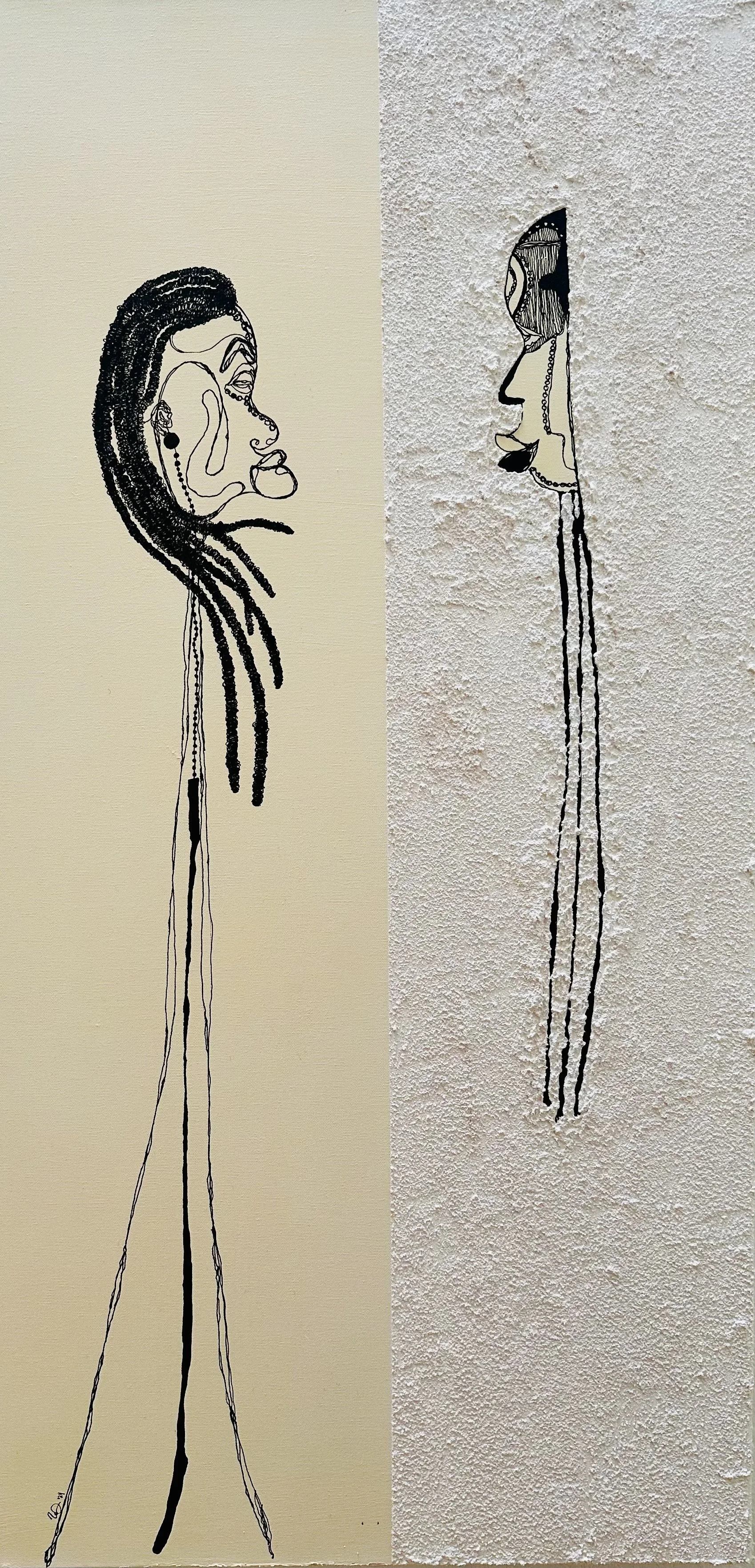 You Took It Off But Did You Face It? · mixed media · 24 x 48 in · 2024
