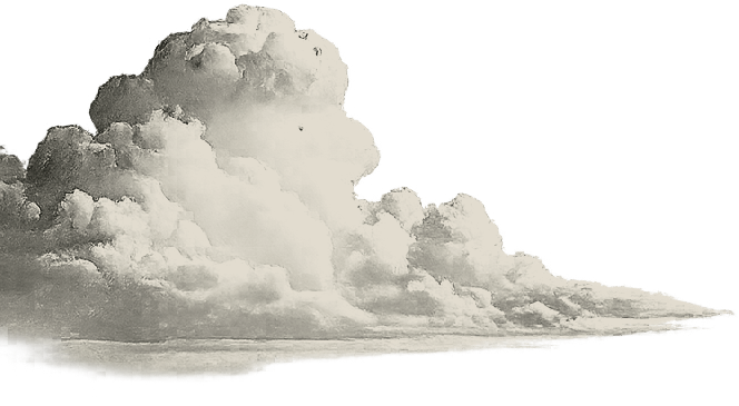 A large, billowing cloud formation in the sky, mostly in shades of gray and white.
