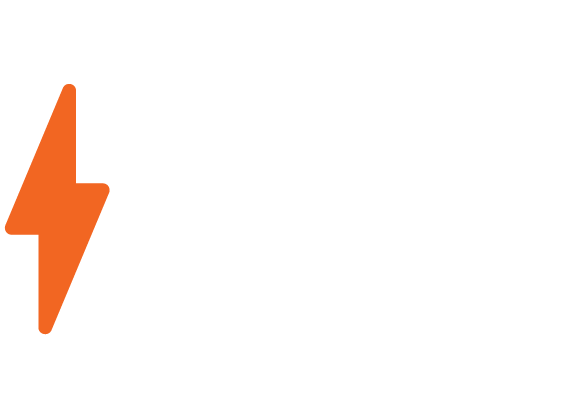 Black silhouette of a human head with an orange lightning bolt inside the head.