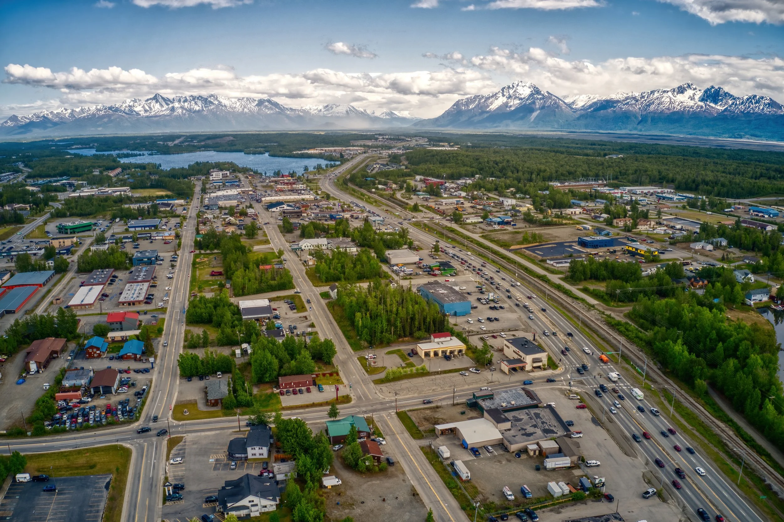 Aerial view of the Mat-Su Valley service area