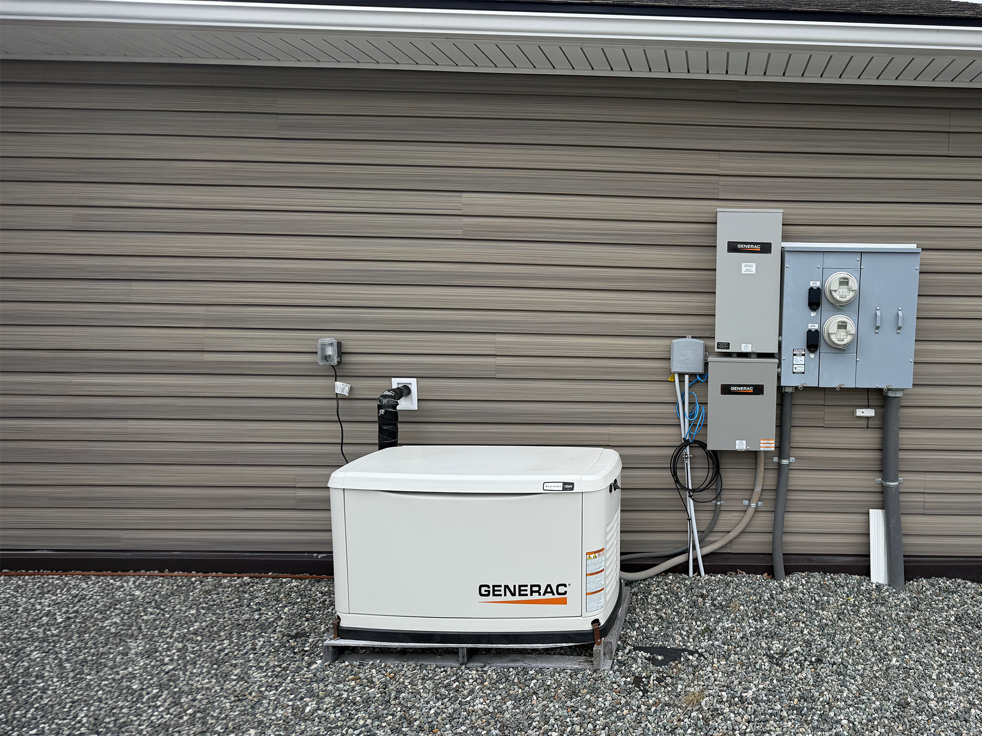 Standby generator installation with automatic transfer equipment