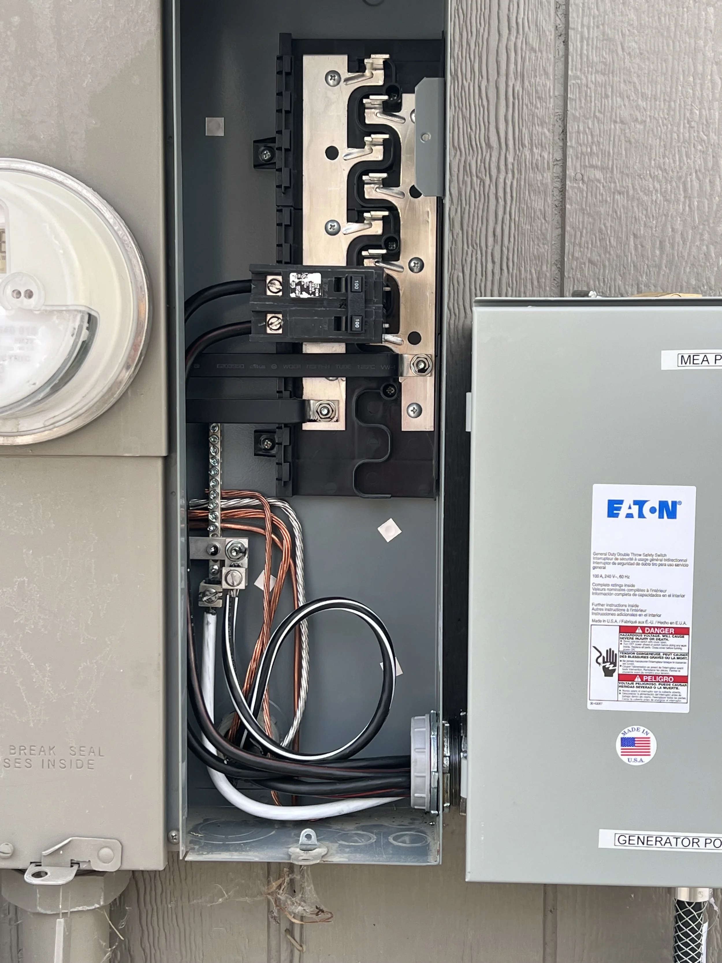 Generator-ready electrical panel and transfer equipment